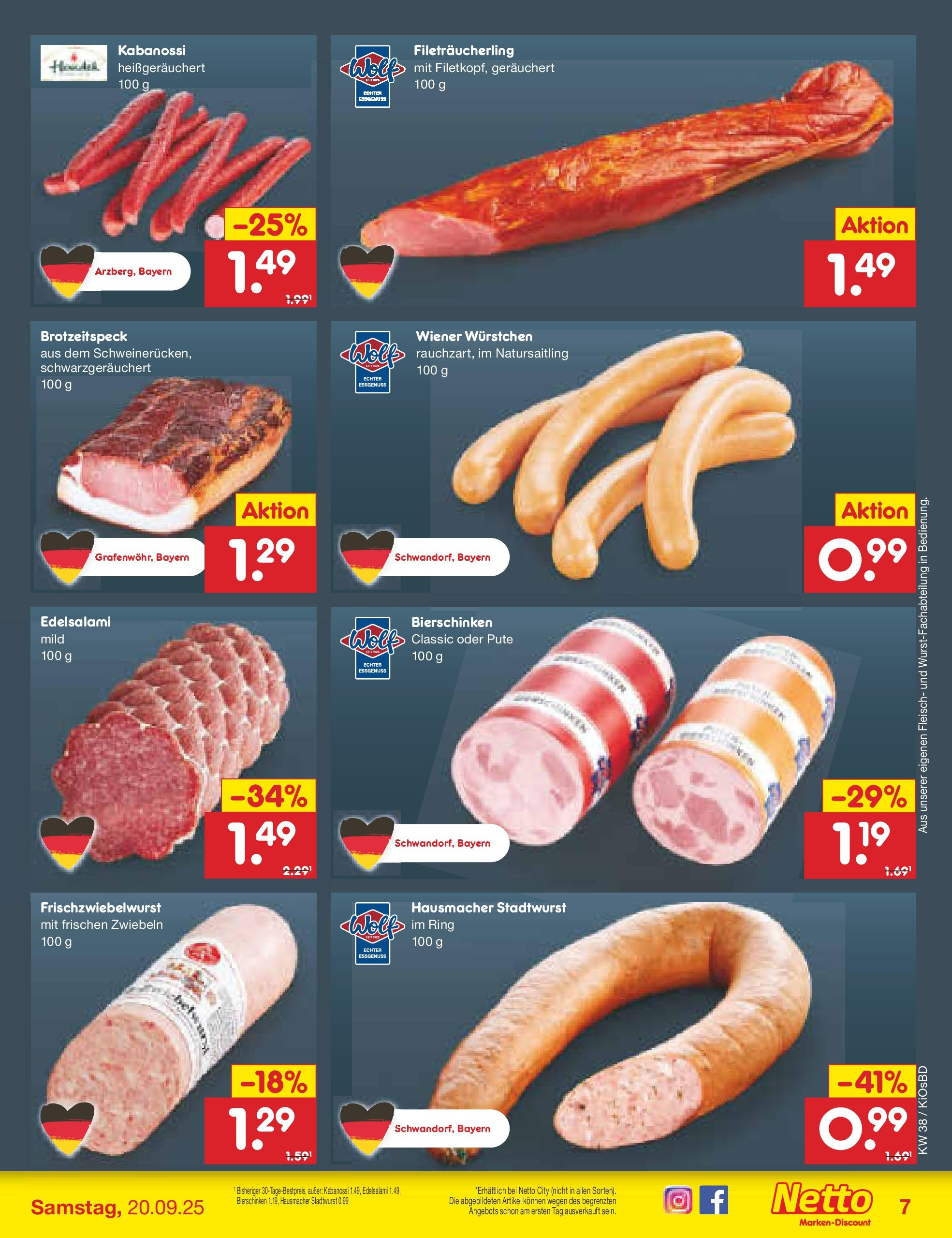 Netto Marken-Discount prospekt Mistelbach	 (ab 14.09.2025) » Angebote | Seite: 7 | Produkte: Pute, Wiener wurstchen, Zwiebeln, Fleisch