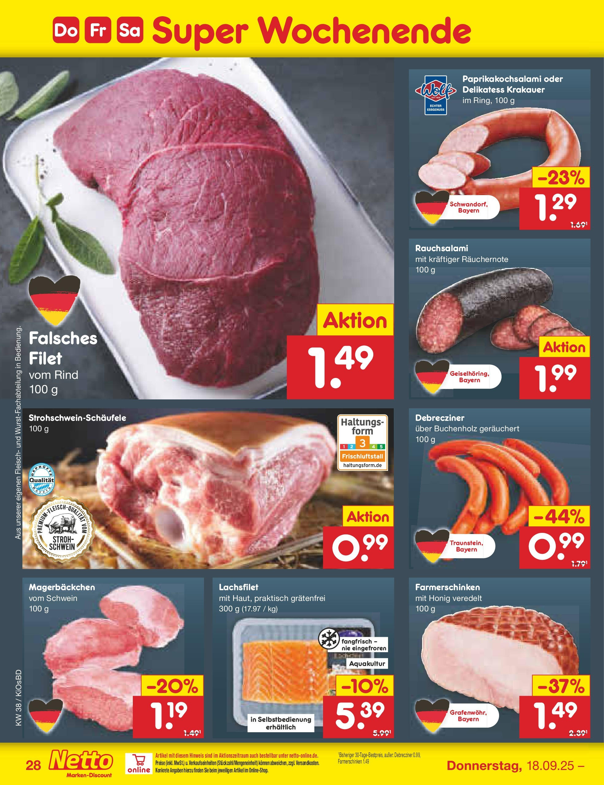 Netto Marken-Discount prospekt Mistelbach	 (ab 14.09.2025) » Angebote | Seite: 32 | Produkte: Fleisch