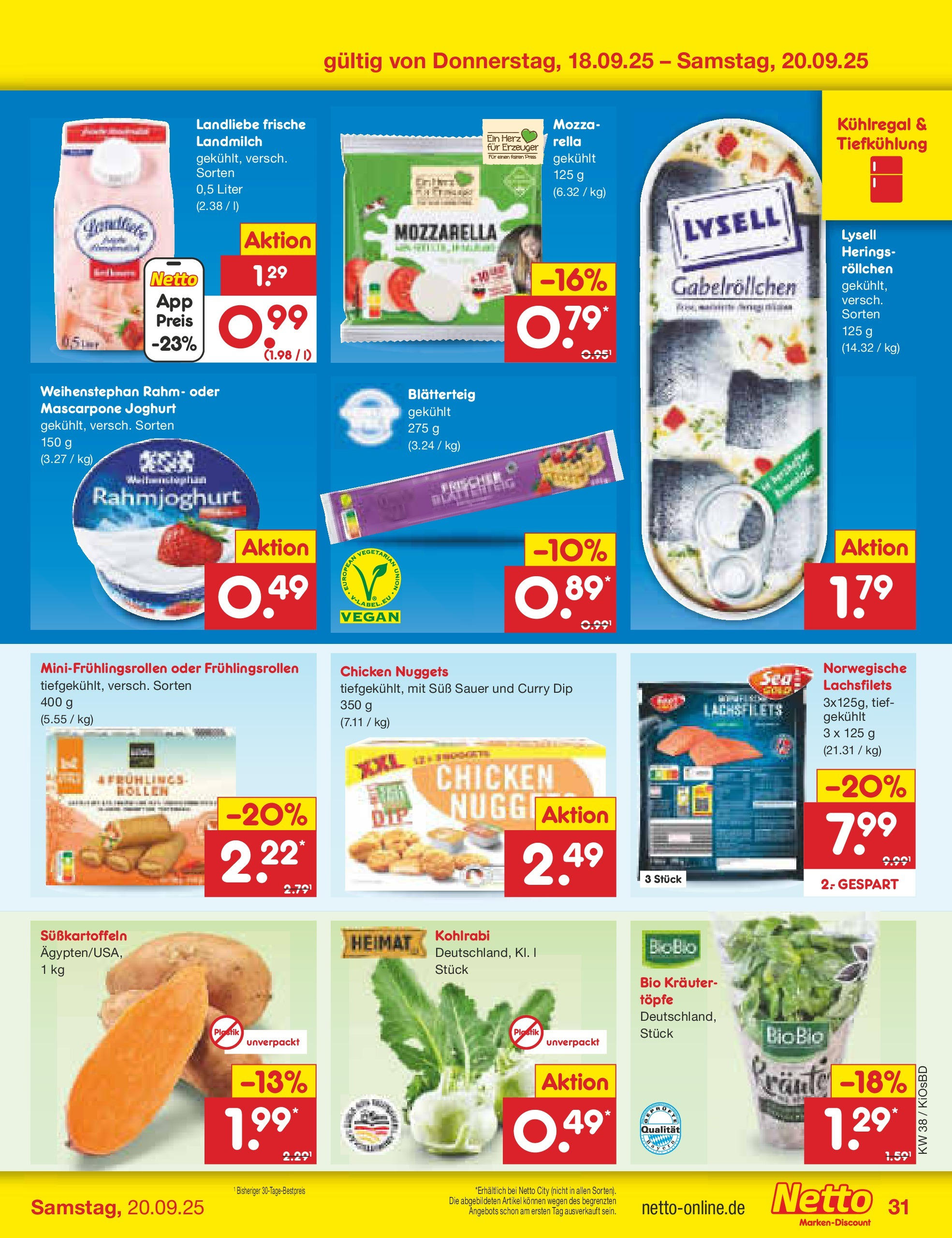 Netto Marken-Discount prospekt Mistelbach	 (ab 14.09.2025) » Angebote | Seite: 35 | Produkte: Mascarpone, Joghurt, Mozzarella, Kohlrabi