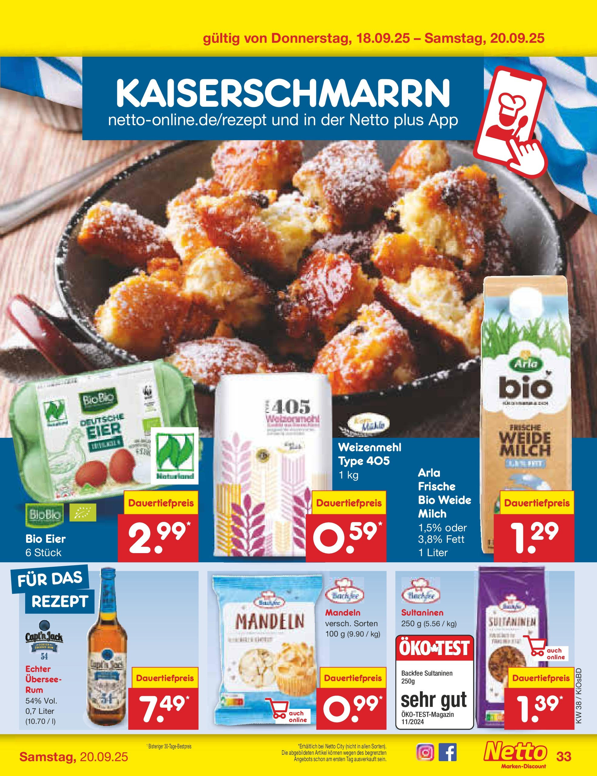 Netto Marken-Discount prospekt Mistelbach	 (ab 14.09.2025) » Angebote | Seite: 37 | Produkte: Milch, Eier, Weizenmehl, Mandeln