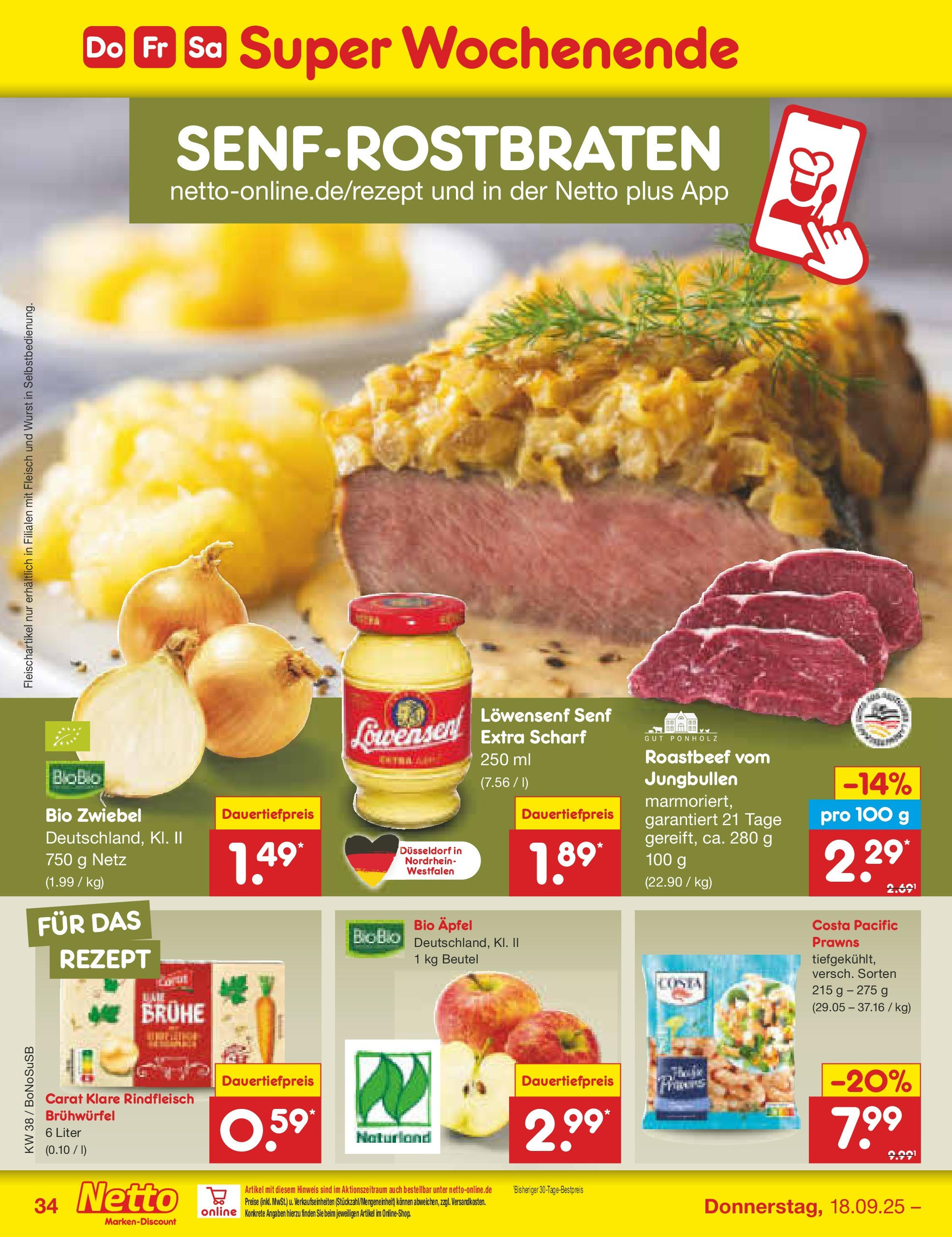 Netto Marken-Discount prospekt Herne	 (ab 15.09.2025) » Angebote | Seite: 38 | Produkte: Äpfel, Roastbeef, Wurst, Fleisch