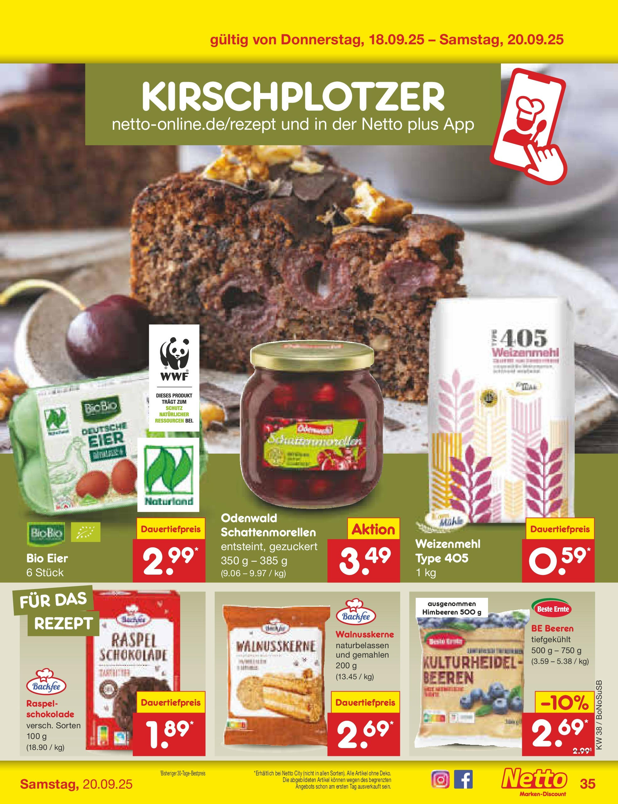 Netto Marken-Discount prospekt Herne	 (ab 15.09.2025) » Angebote | Seite: 39 | Produkte: Himbeeren, Eier, Schokolade, Weizenmehl