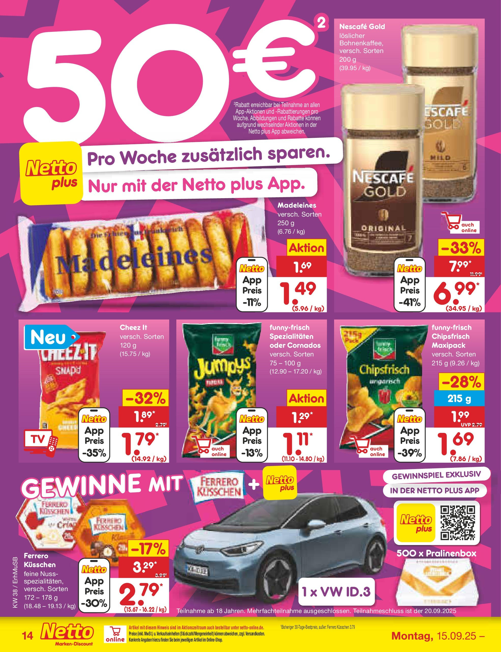 Netto Marken-Discount prospekt München	 (ab 15.09.2025) » Angebote | Seite: 14 | Produkte: Nescafe, Nescafe gold