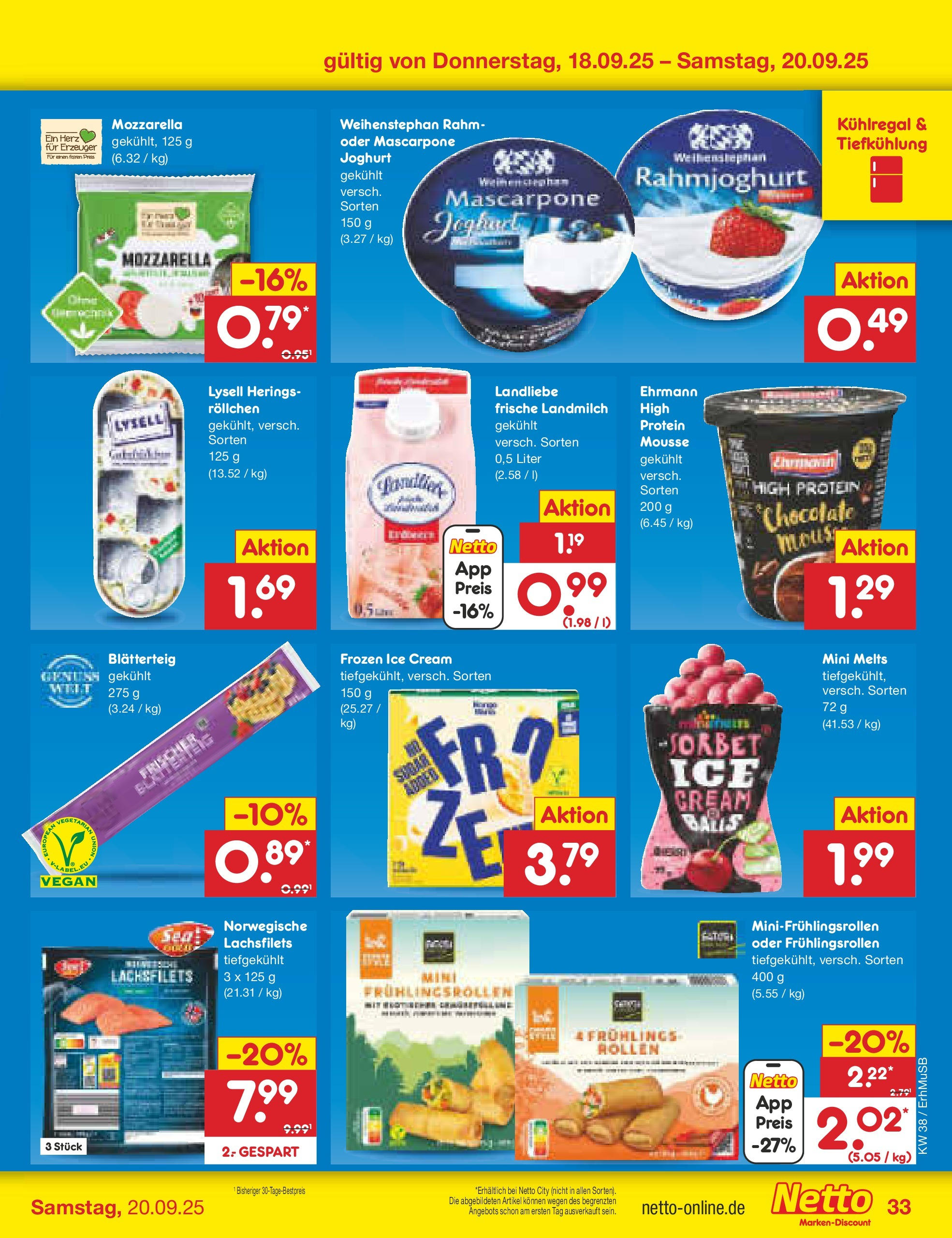 Netto Marken-Discount prospekt München	 (ab 15.09.2025) » Angebote | Seite: 37 | Produkte: Mascarpone, Joghurt, Mozzarella