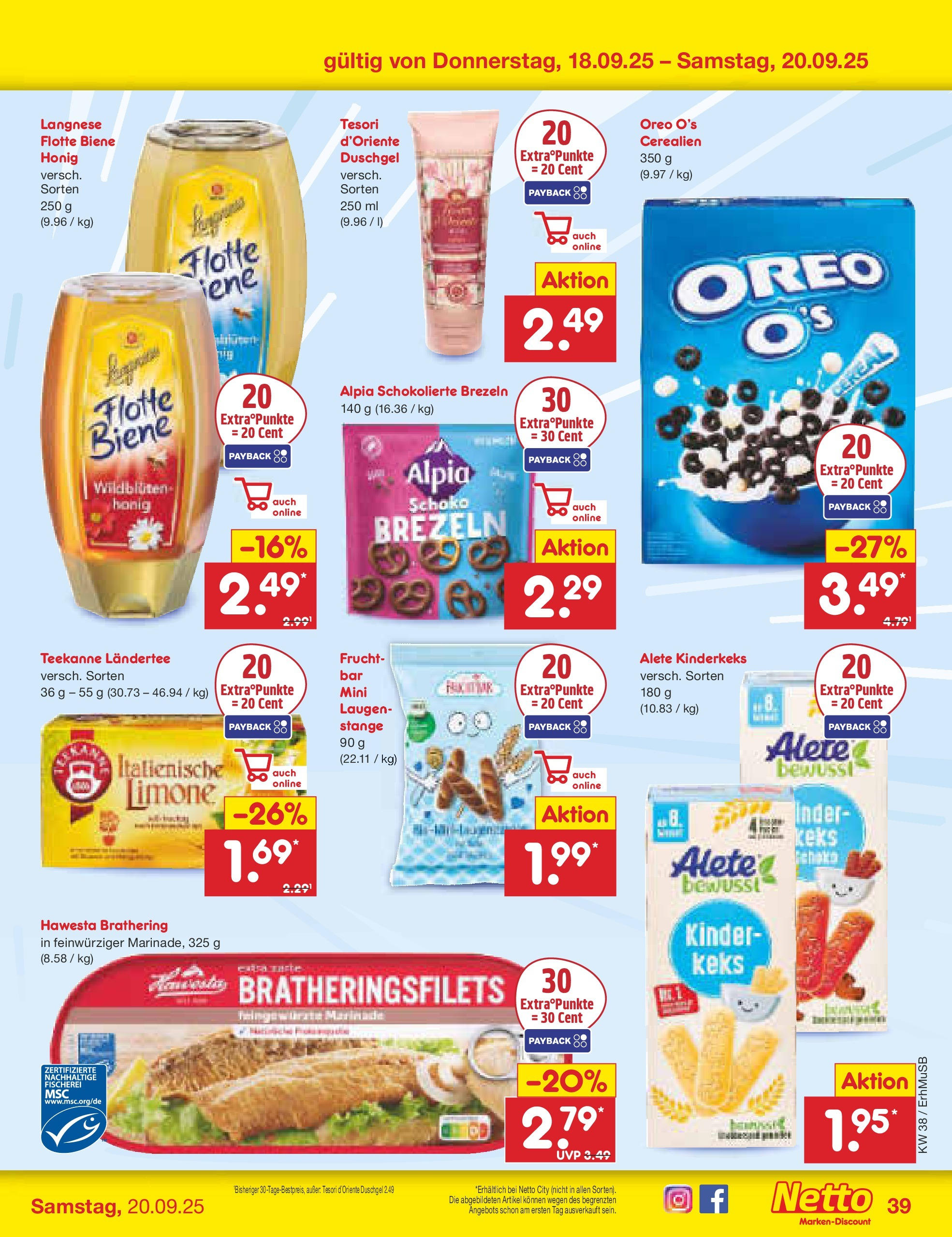 Netto Marken-Discount prospekt München	 (ab 15.09.2025) » Angebote | Seite: 43 | Produkte: Langnese, Duschgel, Teekanne