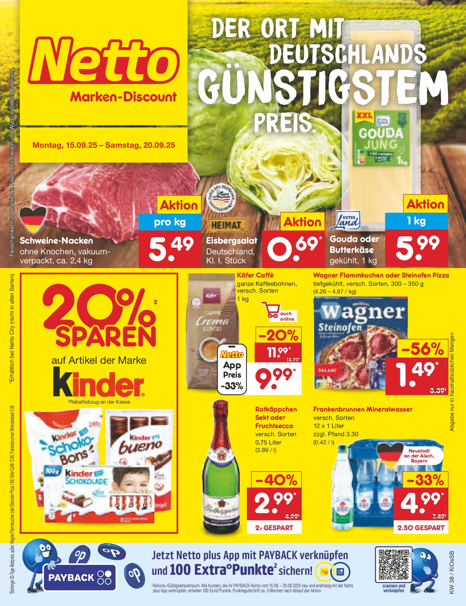 Netto Marken-Discount prospekt Oberhaid	 (ab 14.09.2025) » Angebote | Seite: 1 | Produkte: Gouda, Fruchtsecco, Rotkäppchen, Pizza