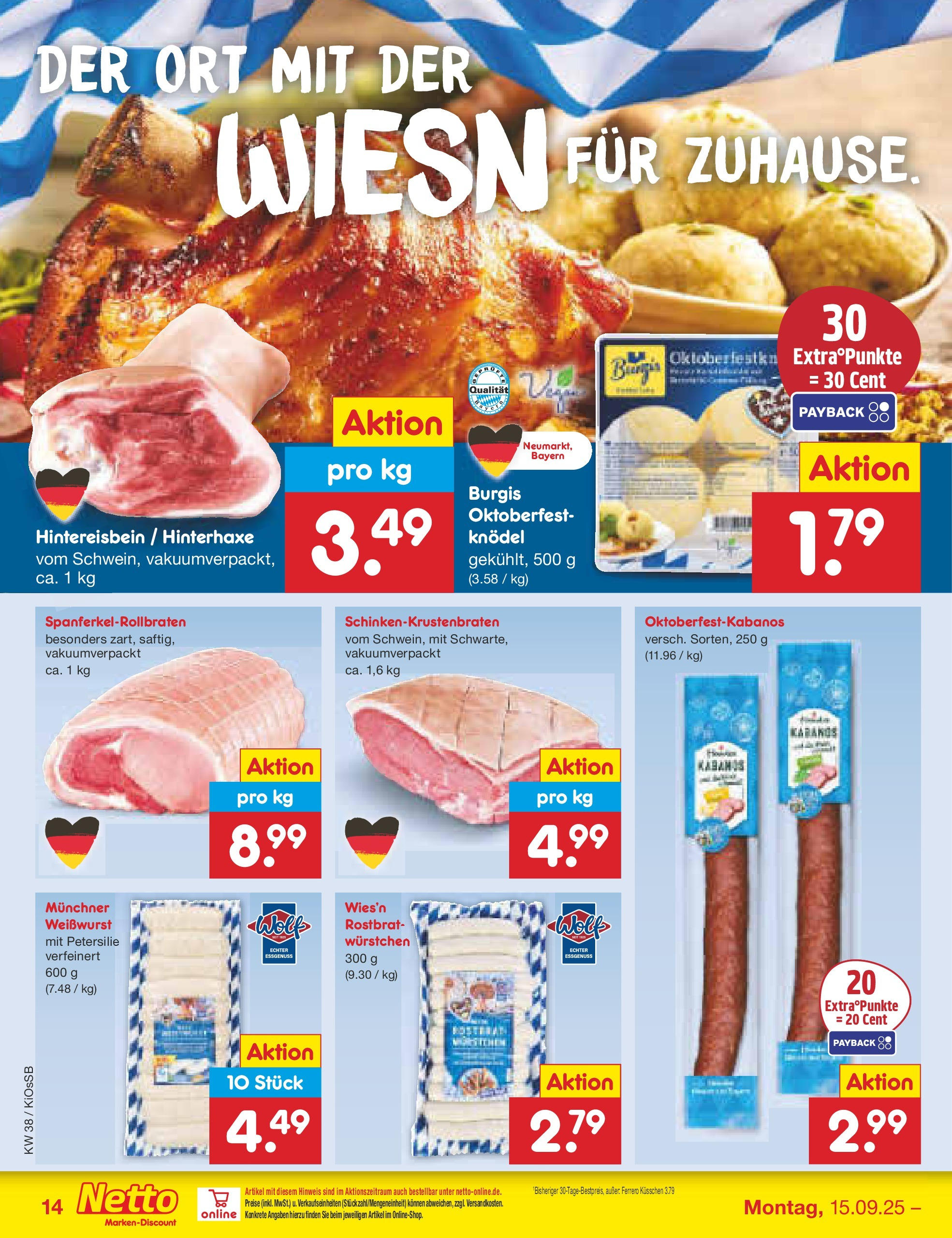 Netto Marken-Discount prospekt Oberhaid	 (ab 14.09.2025) » Angebote | Seite: 14 | Produkte: Weißwurst, Petersilie