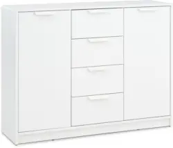 JYSK Бюфет JENSLEV 2 врати 4 чекмеджета бял