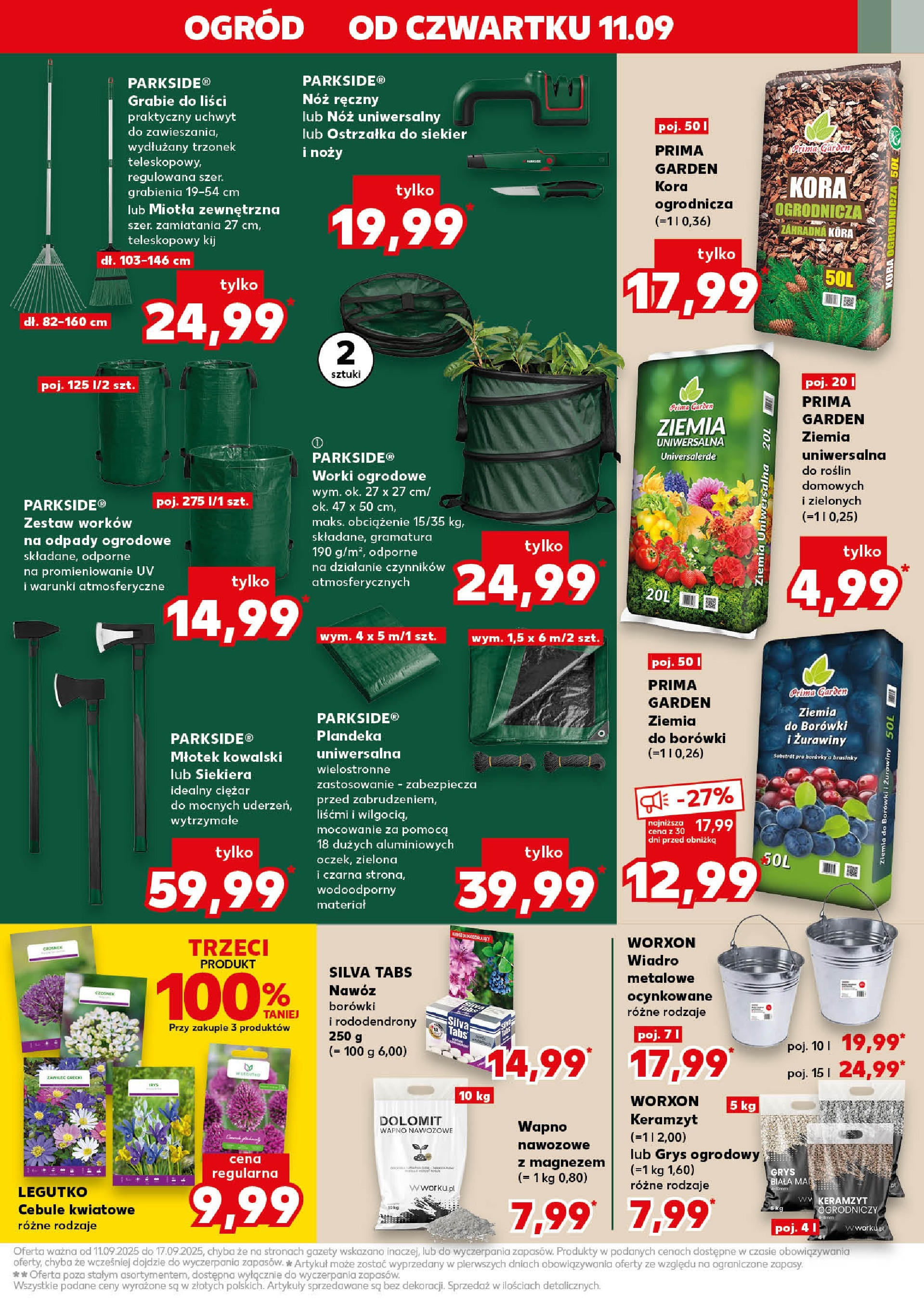 Kaufland gazetka - Mega okazje od 11.09.2025 - od jutra PDF | Strona: 11 | Produkty: Ziemia uniwersalna, Ziemia, Siekiera, Cebule