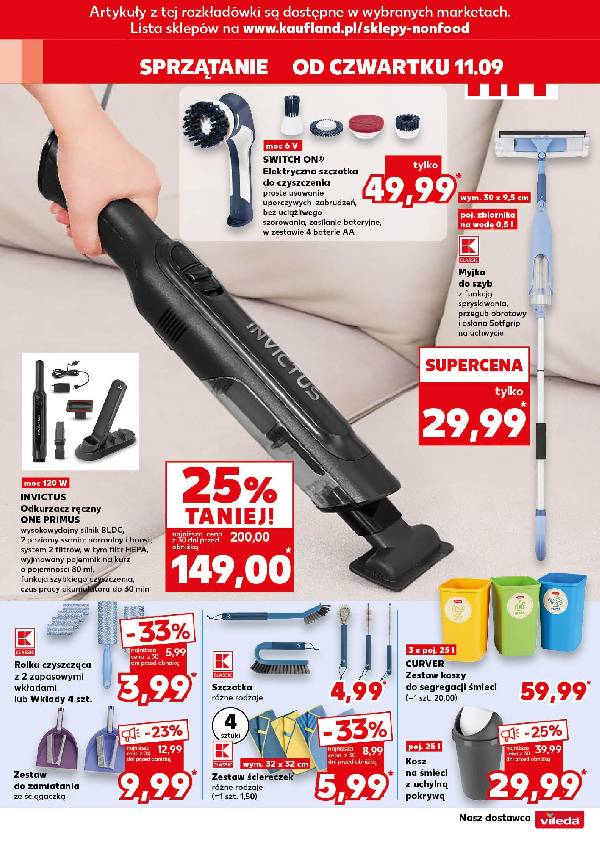 Kaufland gazetka - Mega okazje od 11.09.2025 - od jutra PDF | Strona: 12 | Produkty: Odkurzacz, Baterie, Szczotka, Vileda