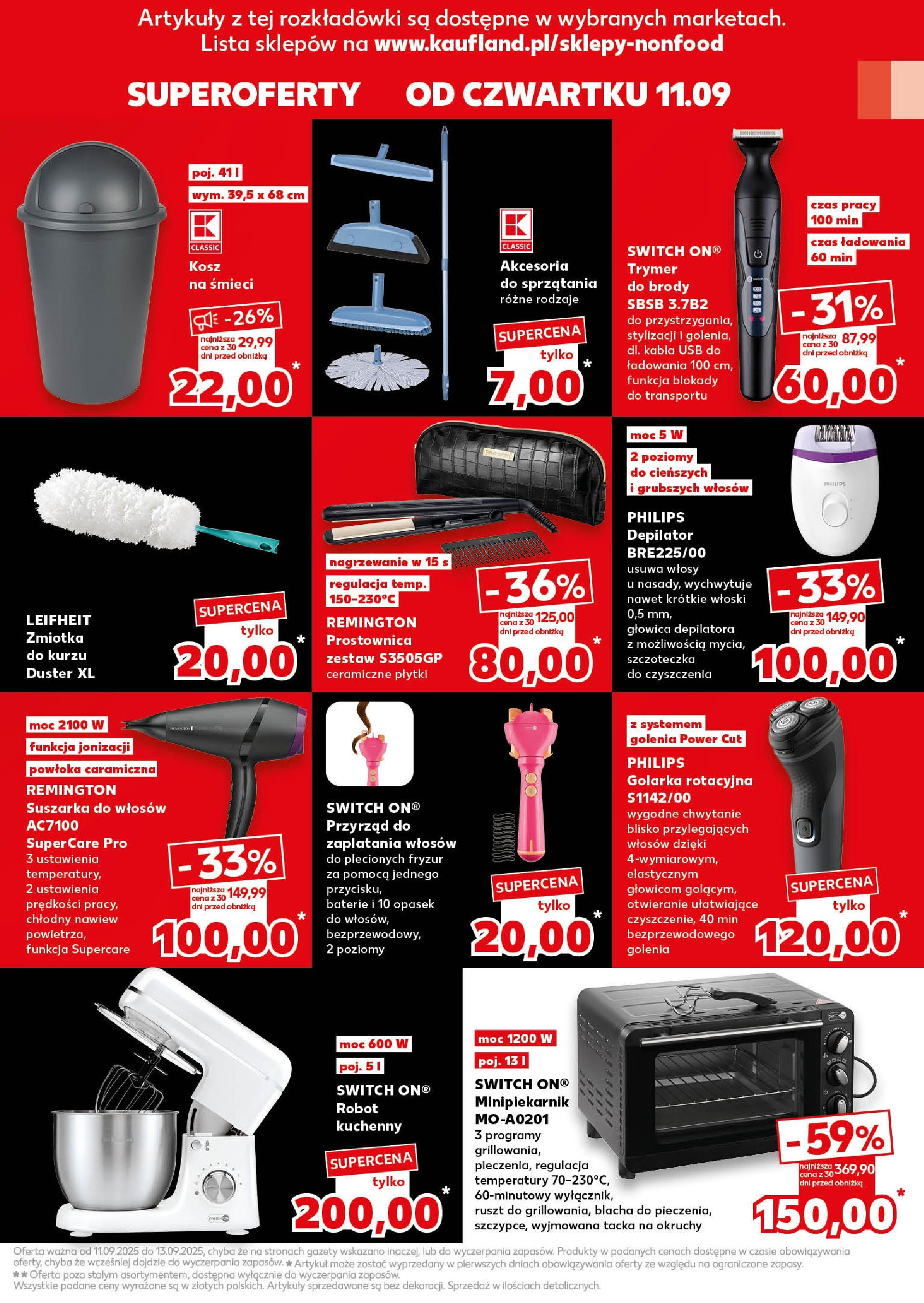 Kaufland gazetka - Mega okazje od 11.09.2025 - od jutra PDF | Strona: 21 | Produkty: Baterie, Robot, Golarka, Kosz