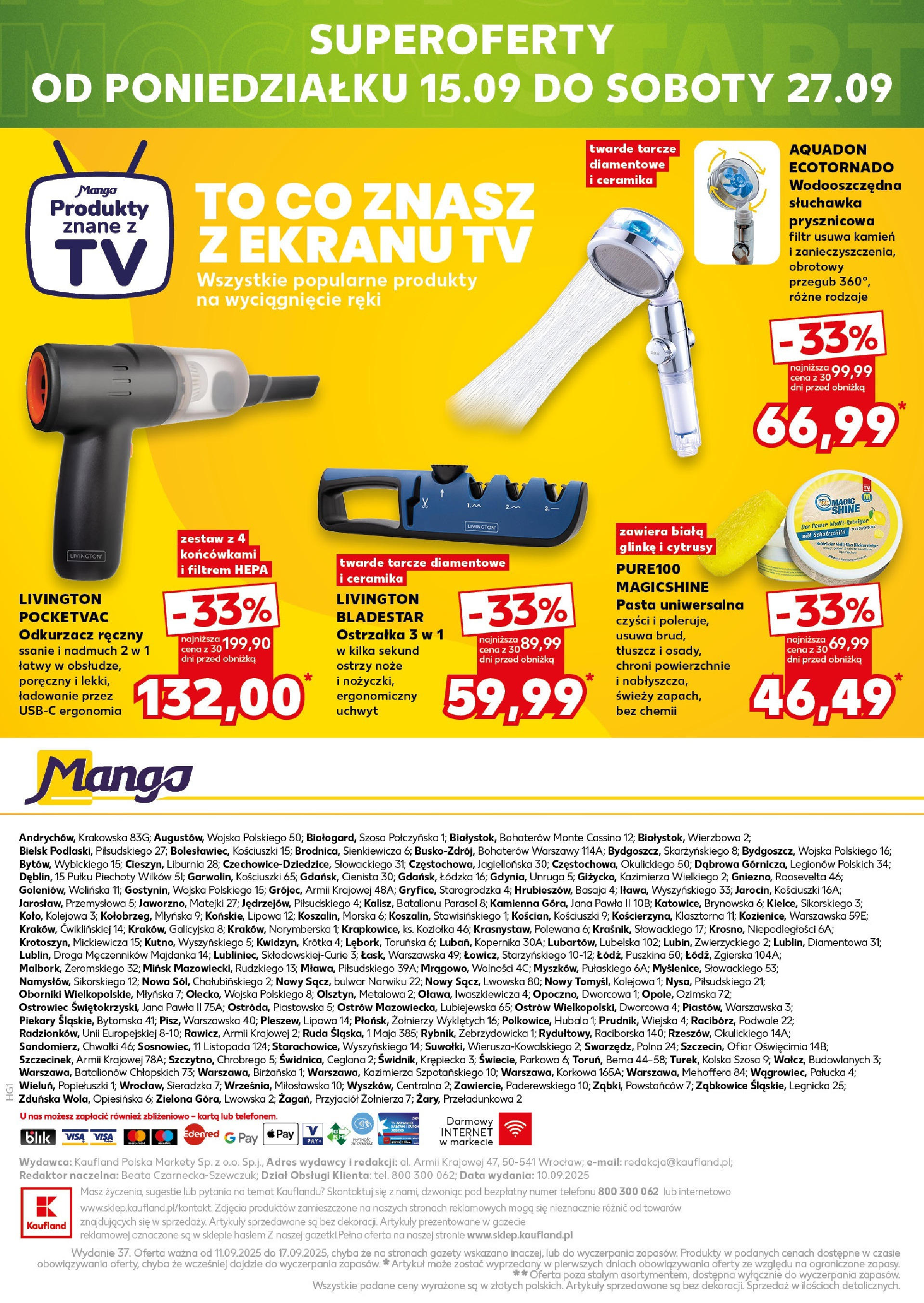 Kaufland gazetka - Mega okazje od 11.09.2025 - od jutra PDF | Strona: 28 | Produkty: Mango, Karta, Parasol, Odkurzacz