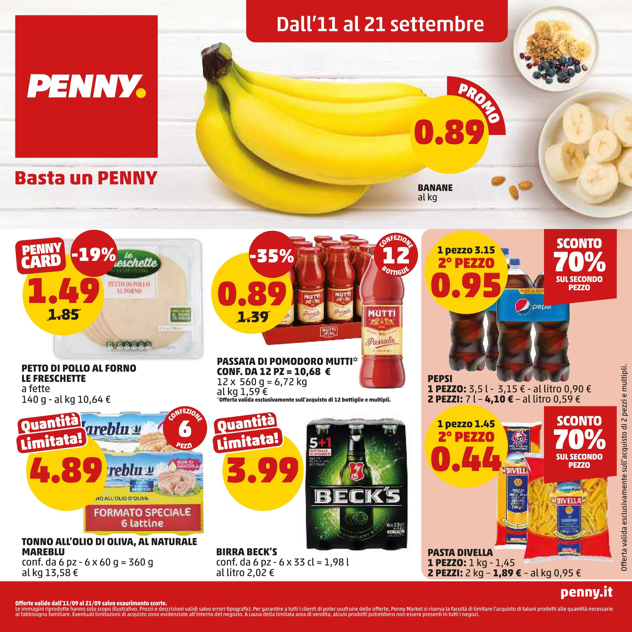 Volantino PENNY dal 10/09/2025 anteprima > (PENNY - Dall'11 al 21 settembre) | Pagina: 1 | Prodotti: Pollo, Pasta, Tonno, Forno