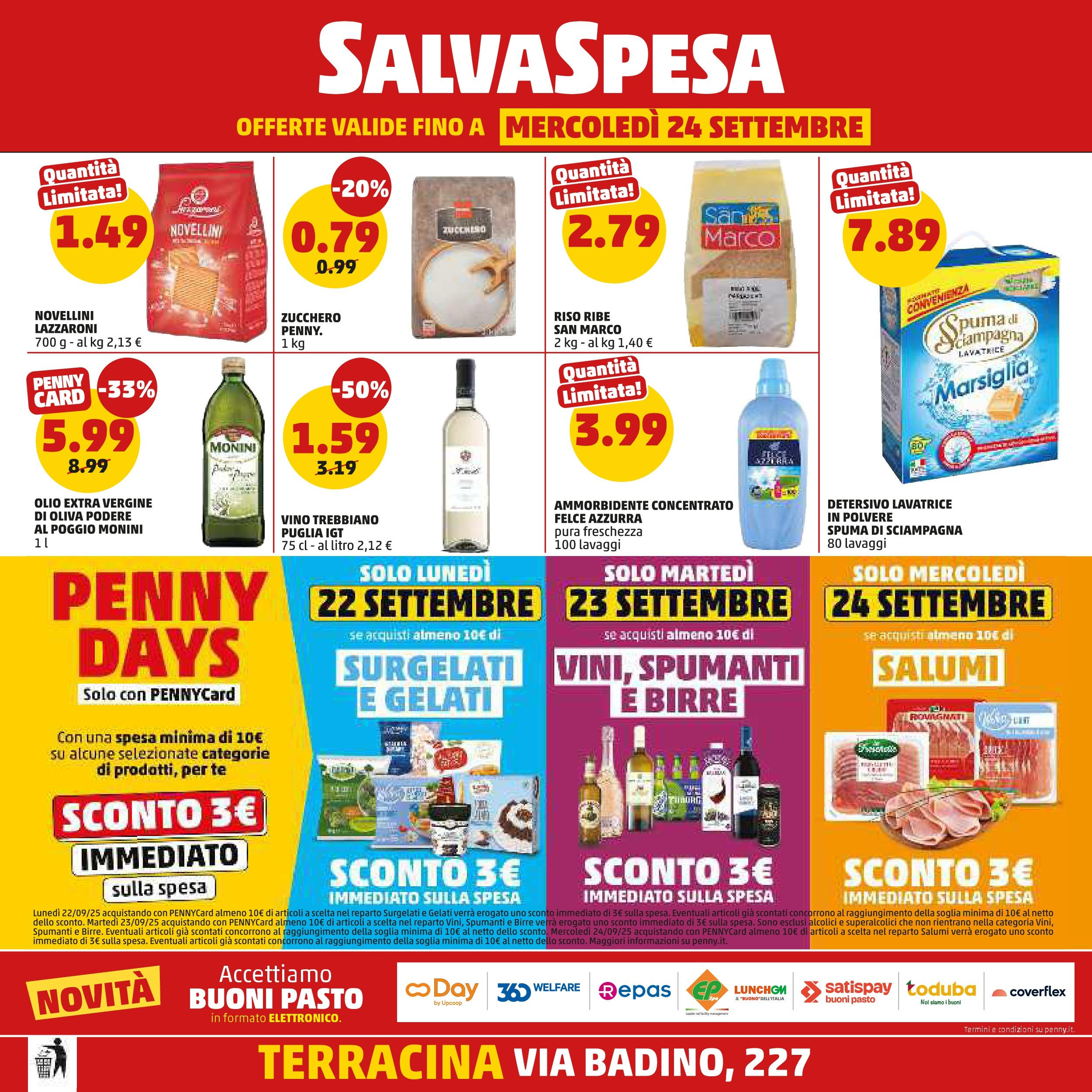 Volantino PENNY dal 10/09/2025 anteprima > (PENNY - Dall'11 al 21 settembre) | Pagina: 20 | Prodotti: Ammorbidente, Zucchero, Vino, Olio extra vergine