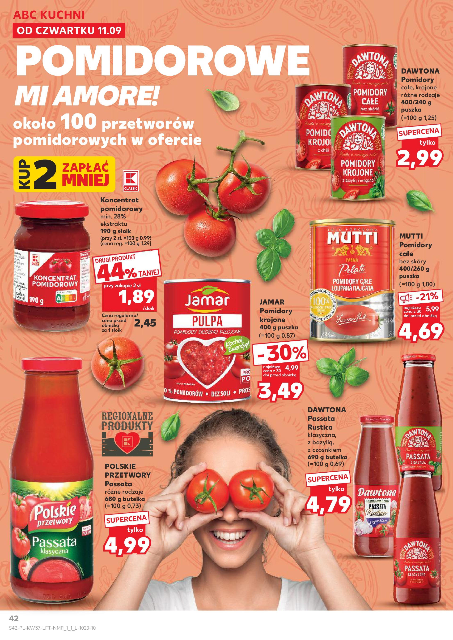 Kaufland gazetka od 11.09.2025 - od jutra PDF | Strona: 42 | Produkty: Oregano, Koncentrat pomidorowy, Bazylia, Pomidory