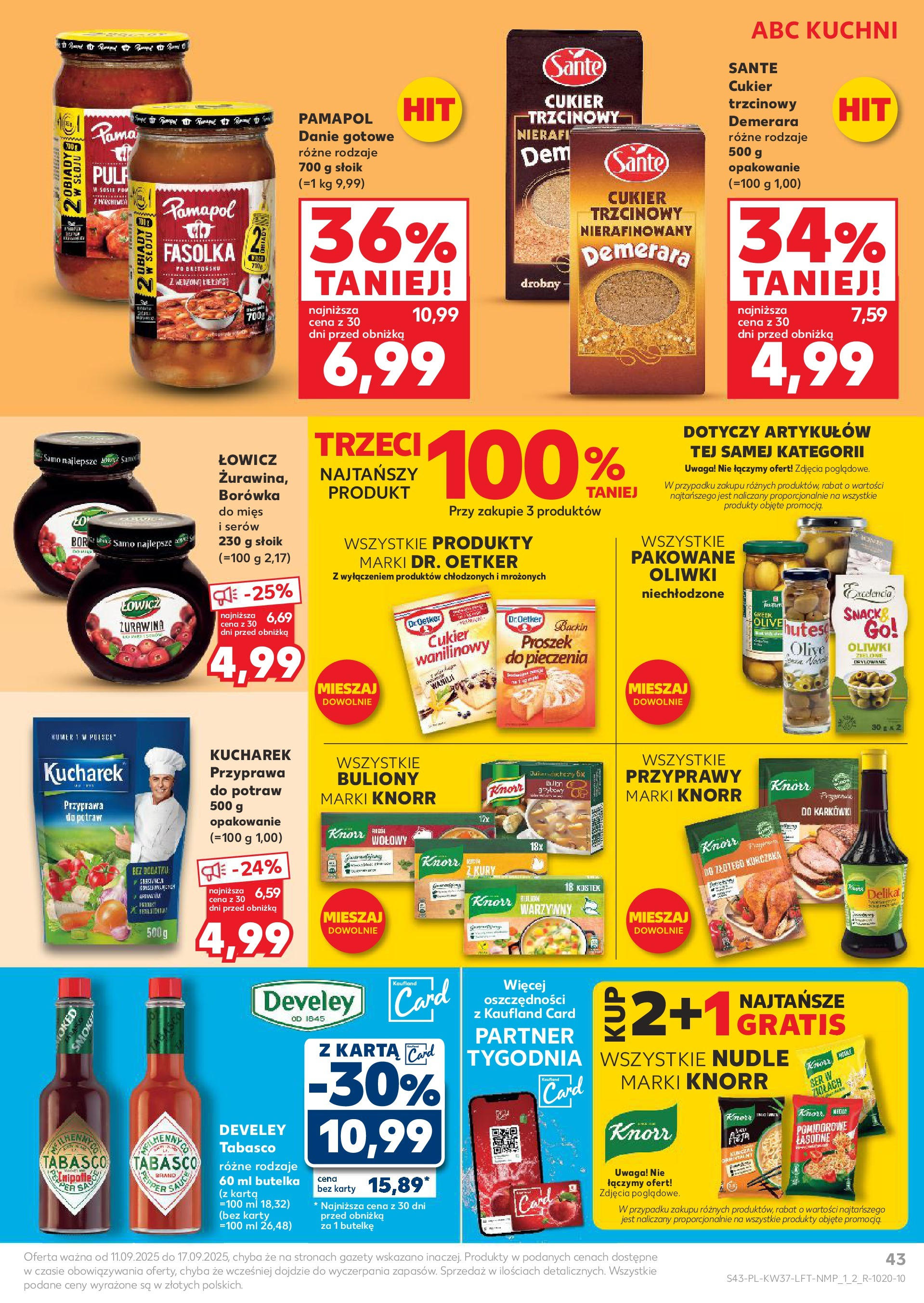 Kaufland gazetka od 11.09.2025 - od jutra PDF | Strona: 43 | Produkty: Oliwki zielone, Cukier trzcinowy, Przyprawy, Cukier