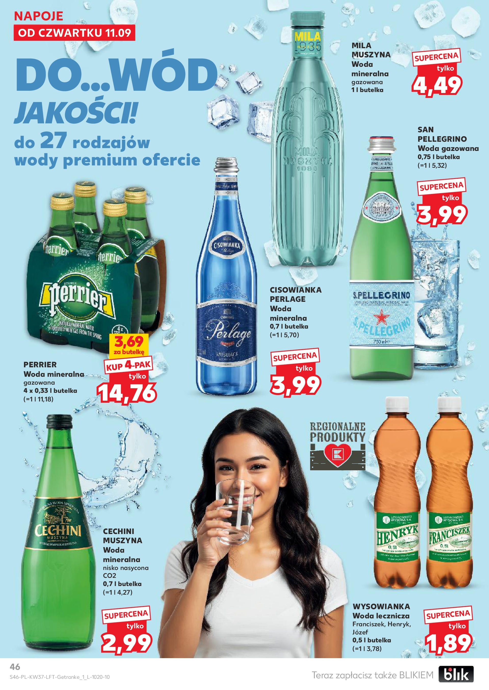 Kaufland gazetka od 11.09.2025 - od jutra PDF | Strona: 46 | Produkty: Napoje, Muszyna Woda, Cechini muszyna, Woda
