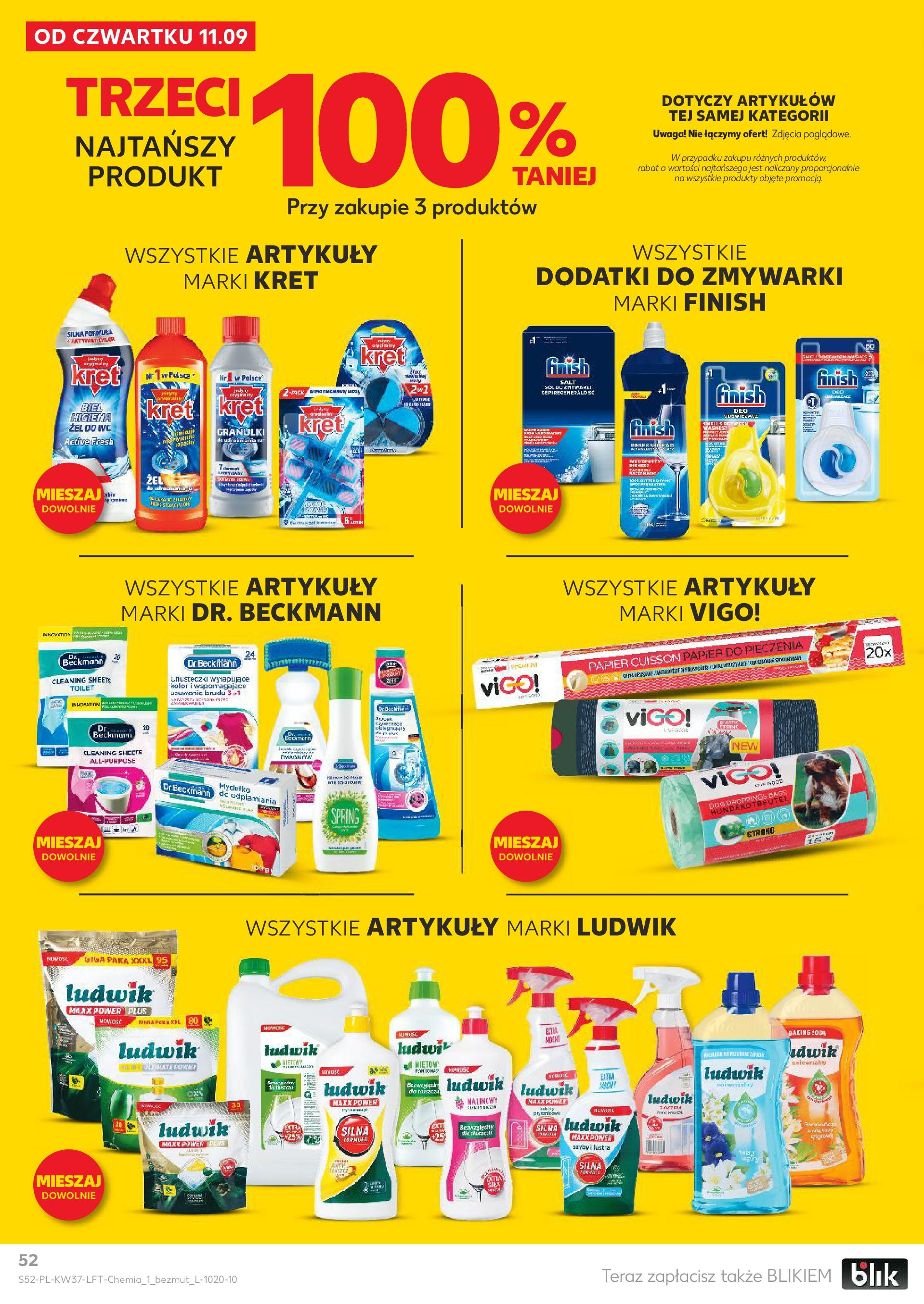 Kaufland gazetka od 11.09.2025 - od jutra PDF | Strona: 52 | Produkty: Papier do pieczenia, Finish
