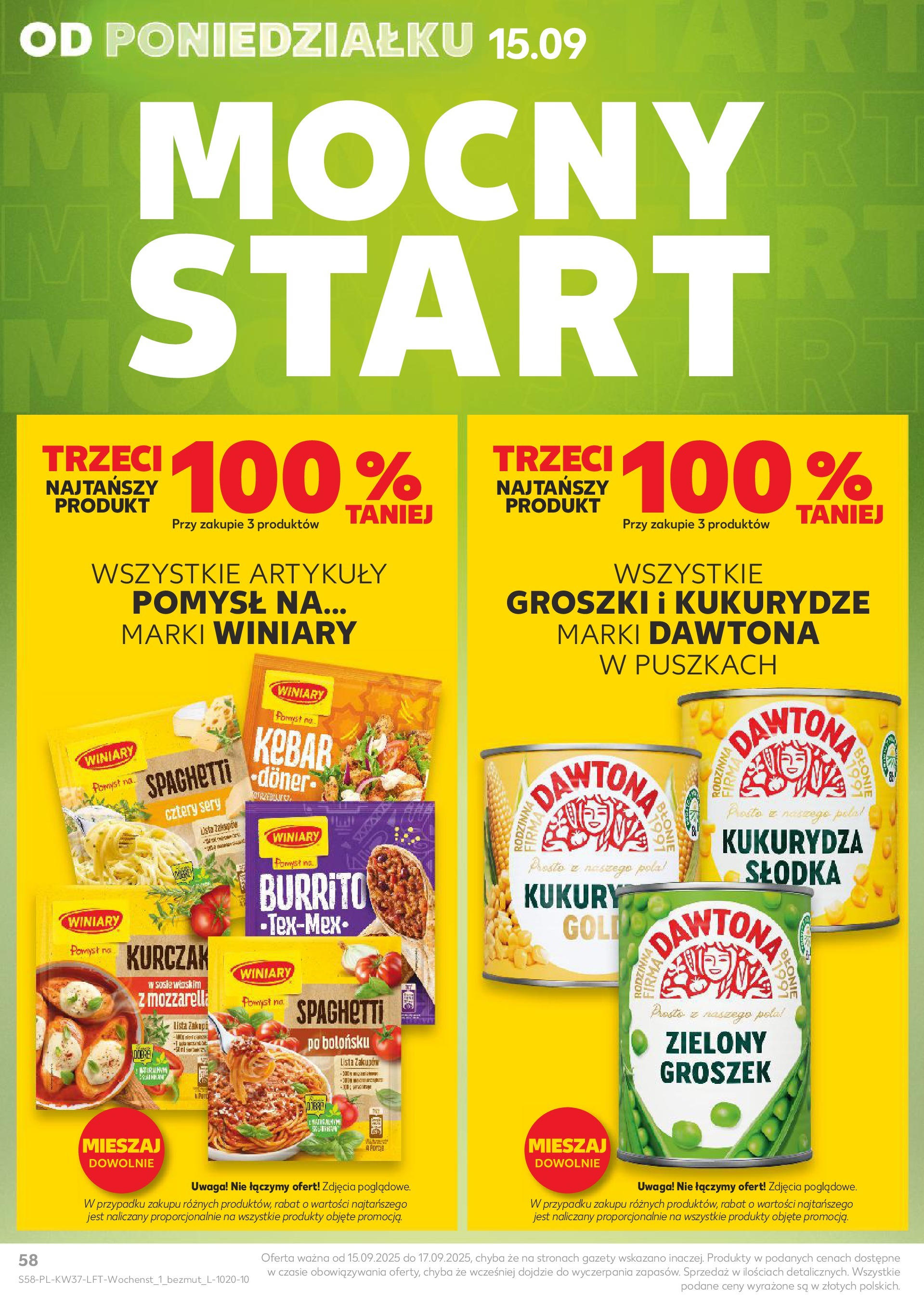 Kaufland gazetka od 11.09.2025 - od jutra PDF | Strona: 58 | Produkty: Kurczak, Kukurydza, Sery, Mozzarella