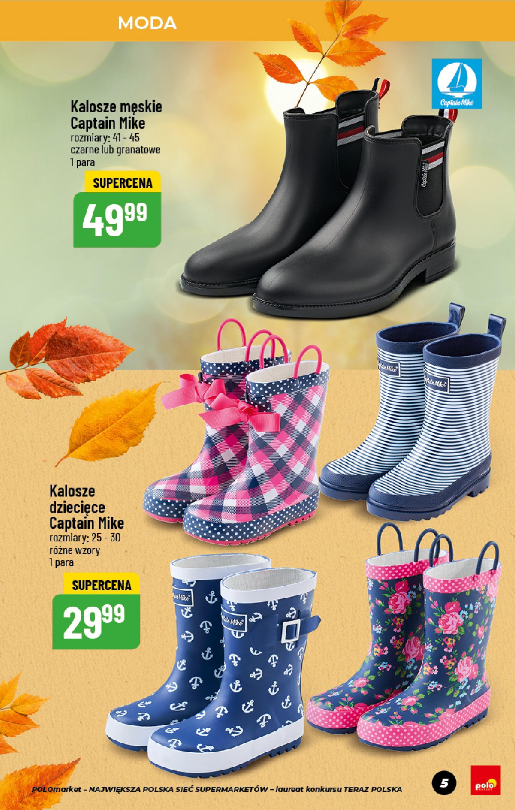 POLOmarket gazetka od jutra (11.09.2025) - Nowa PDF | Strona: 5 | Produkty: Kalosze