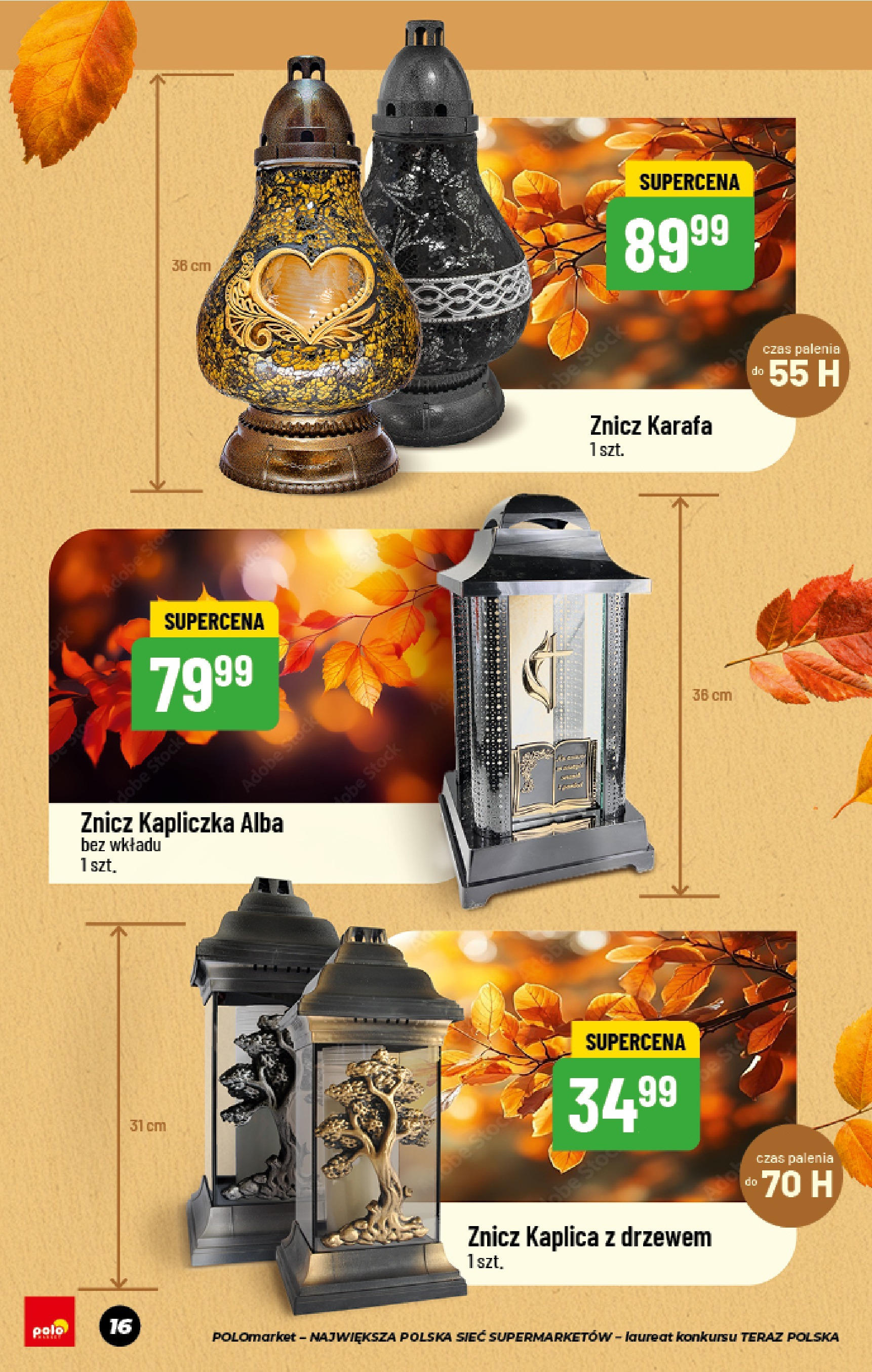 POLOmarket gazetka od jutra (11.09.2025) - Nowa PDF | Strona: 16 | Produkty: Znicz kapliczka