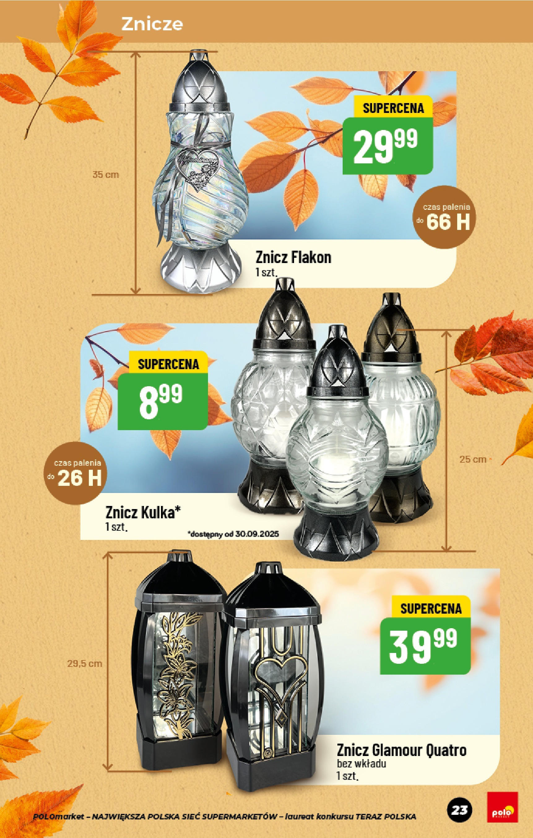 POLOmarket gazetka od jutra (11.09.2025) - Nowa PDF | Strona: 23 | Produkty: Znicze