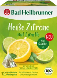 Bad Heilbrunner Früchtetee, Heiße Zitrone mit Limette (12 Beutel)
