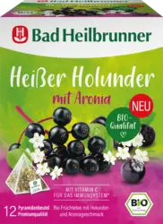Bad Heilbrunner Früchtetee, Heißer Holunder mit Aronia (12 Beutel)