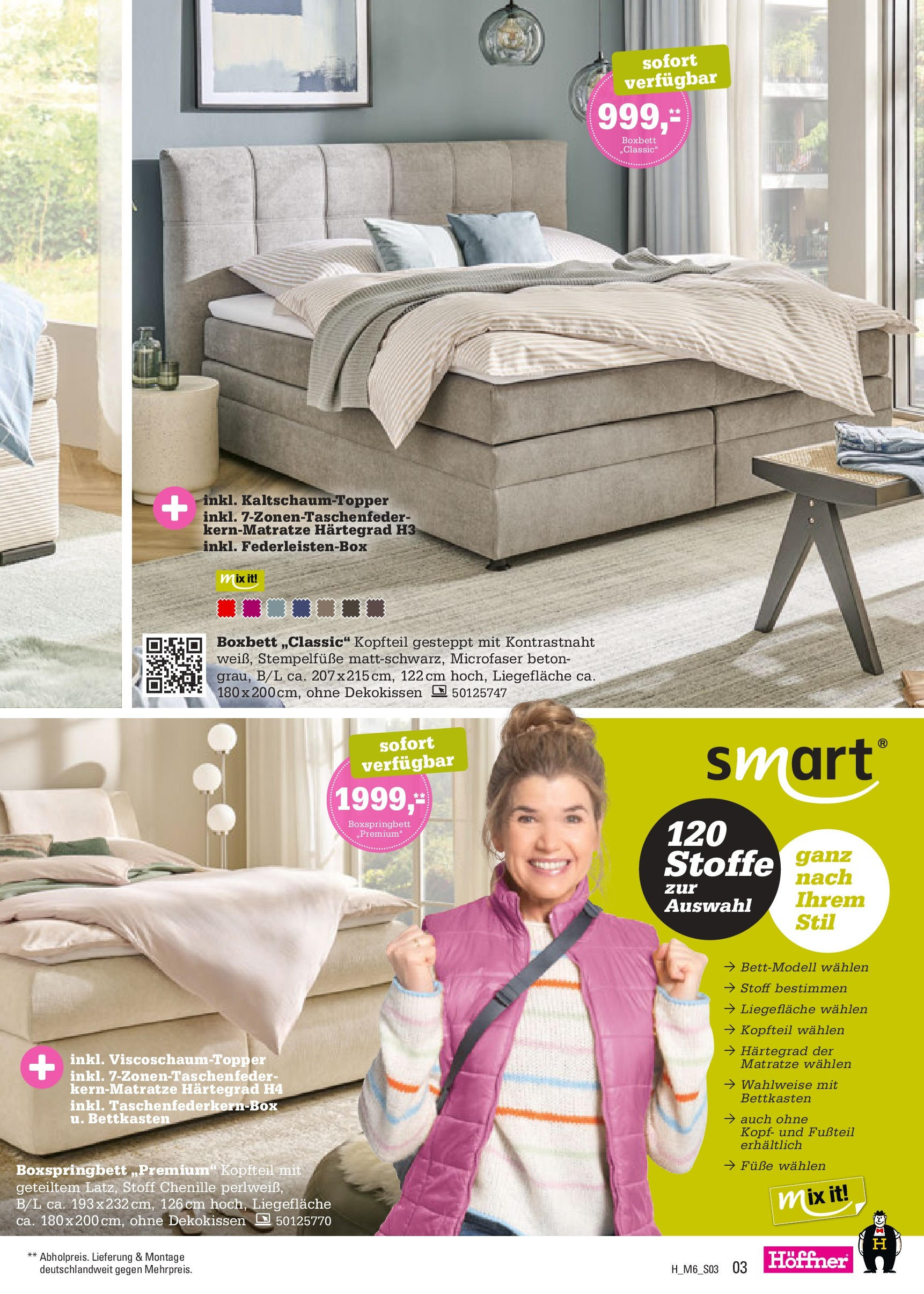 Höffner - Höffner: Möbelangebote (ab 09.09.2025) zum Blättern | Seite: 3 | Produkte: Matratze, Boxspringbett