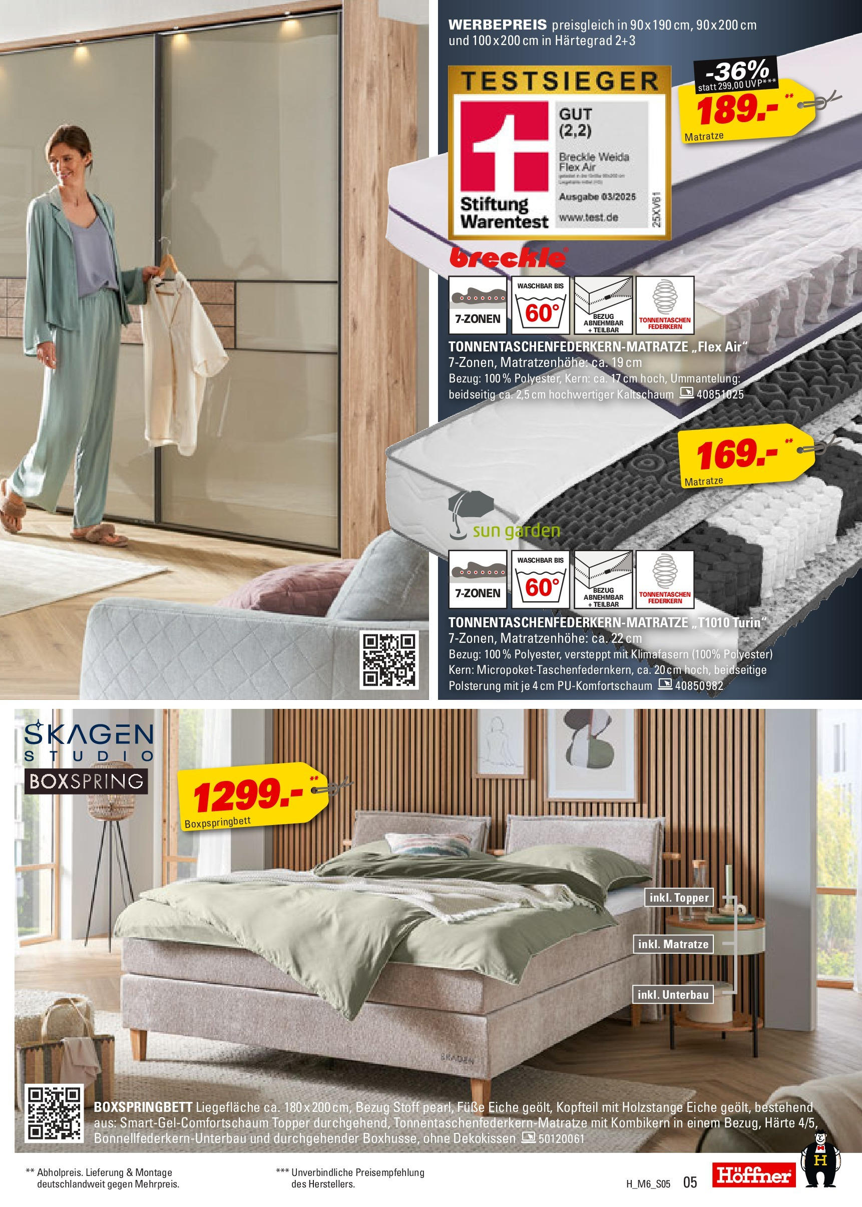 Höffner - Höffner: Möbelangebote (ab 09.09.2025) zum Blättern | Seite: 5 | Produkte: Matratze, Boxspringbett, Topper