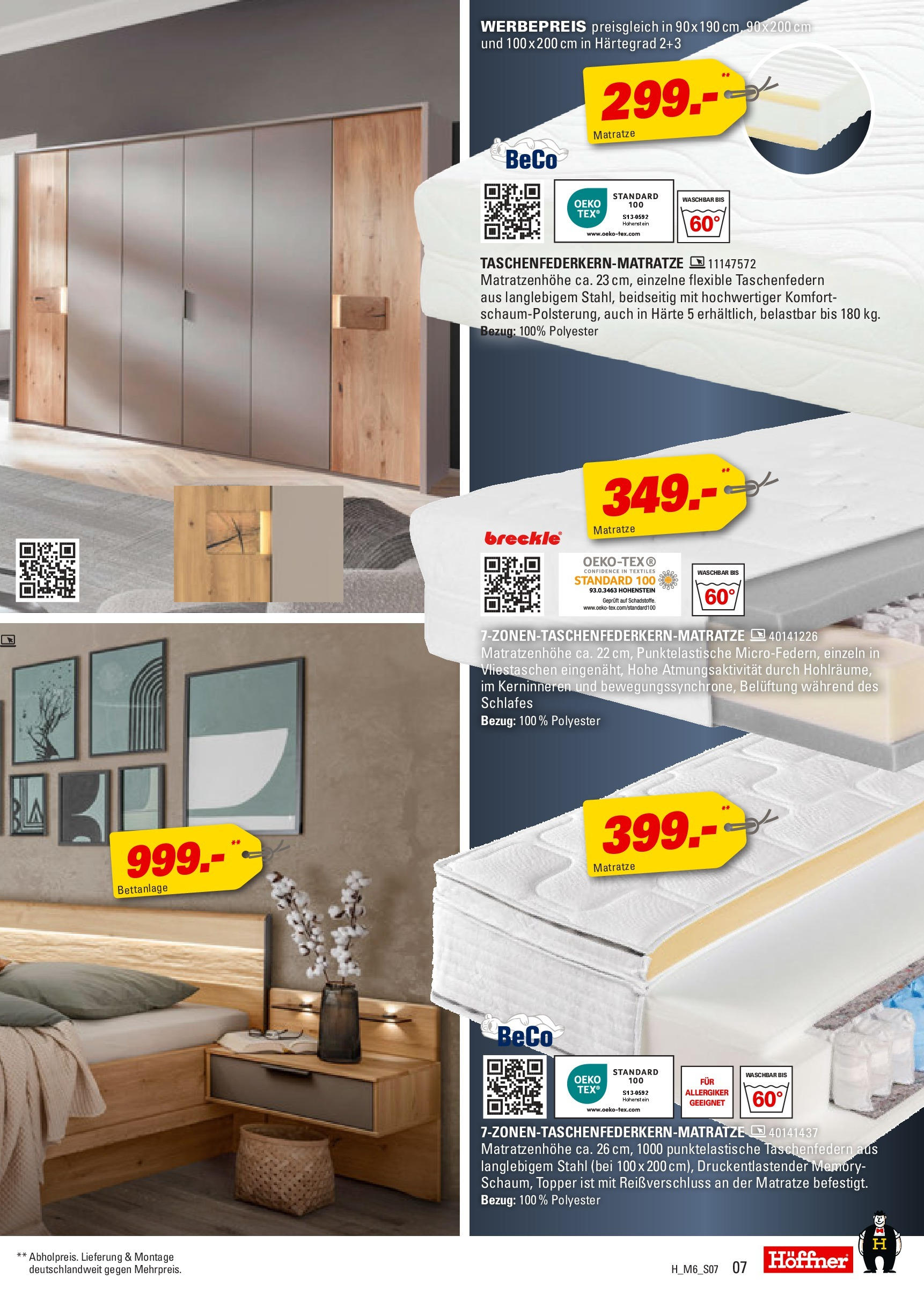 Höffner - Höffner: Möbelangebote (ab 09.09.2025) zum Blättern | Seite: 7 | Produkte: Matratze, Topper