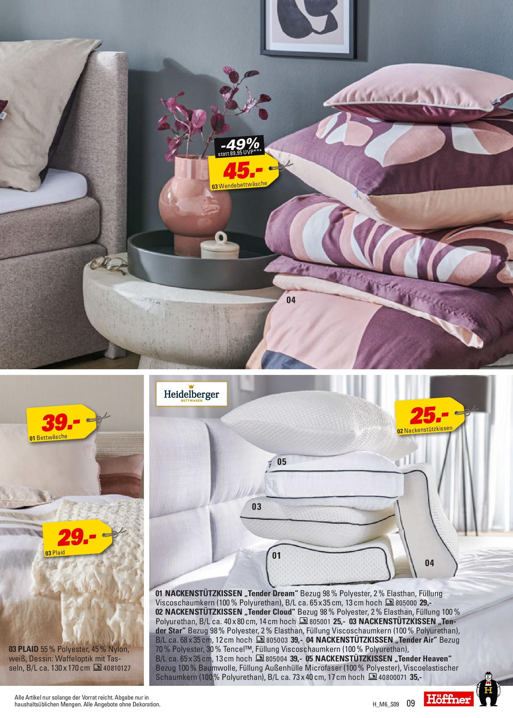 Höffner - Höffner: Möbelangebote (ab 09.09.2025) zum Blättern | Seite: 9 | Produkte: Bettwäsche