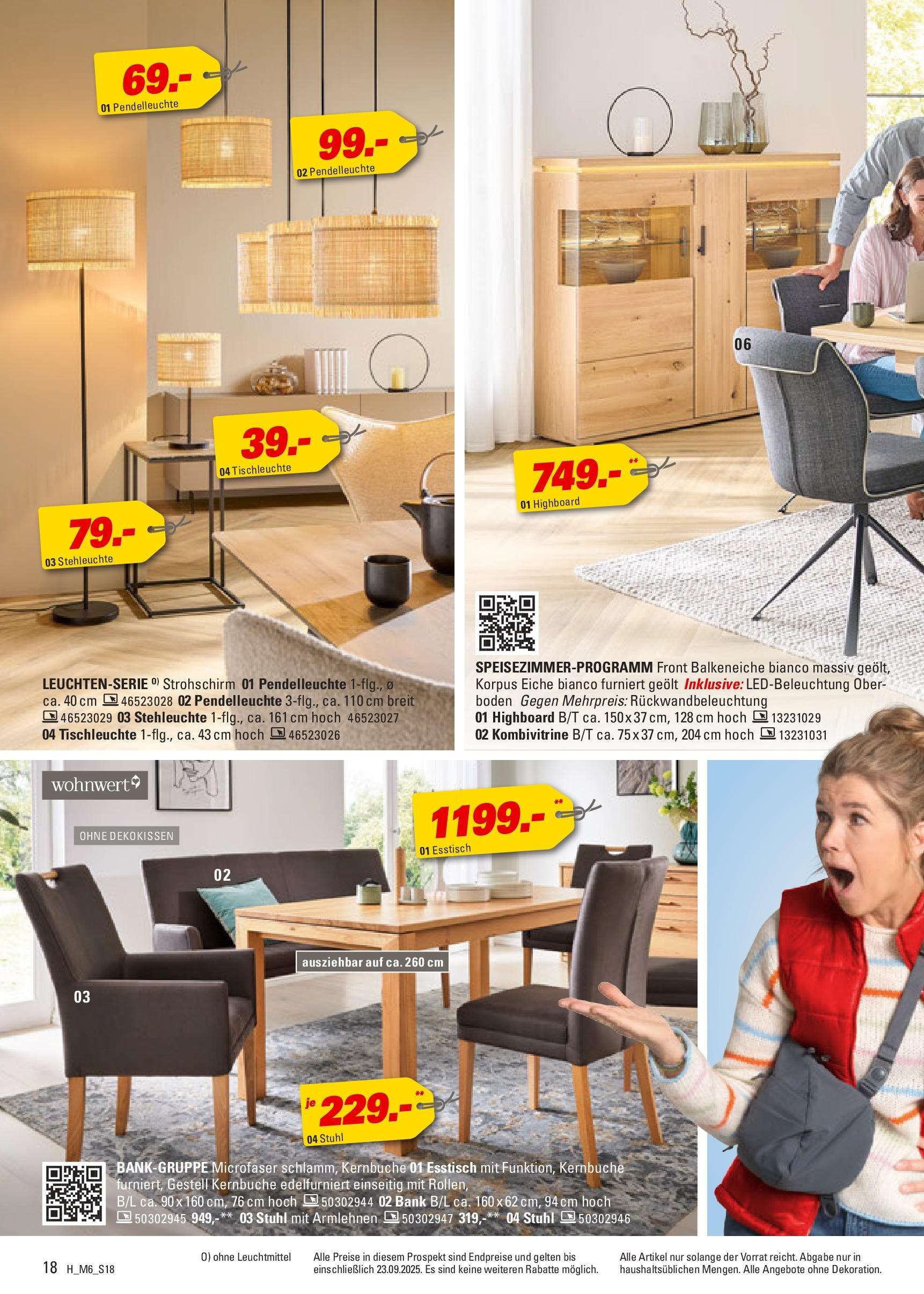 Höffner - Höffner: Möbelangebote (ab 09.09.2025) zum Blättern | Seite: 18 | Produkte: HIghboard, Esstisch, Stuhl