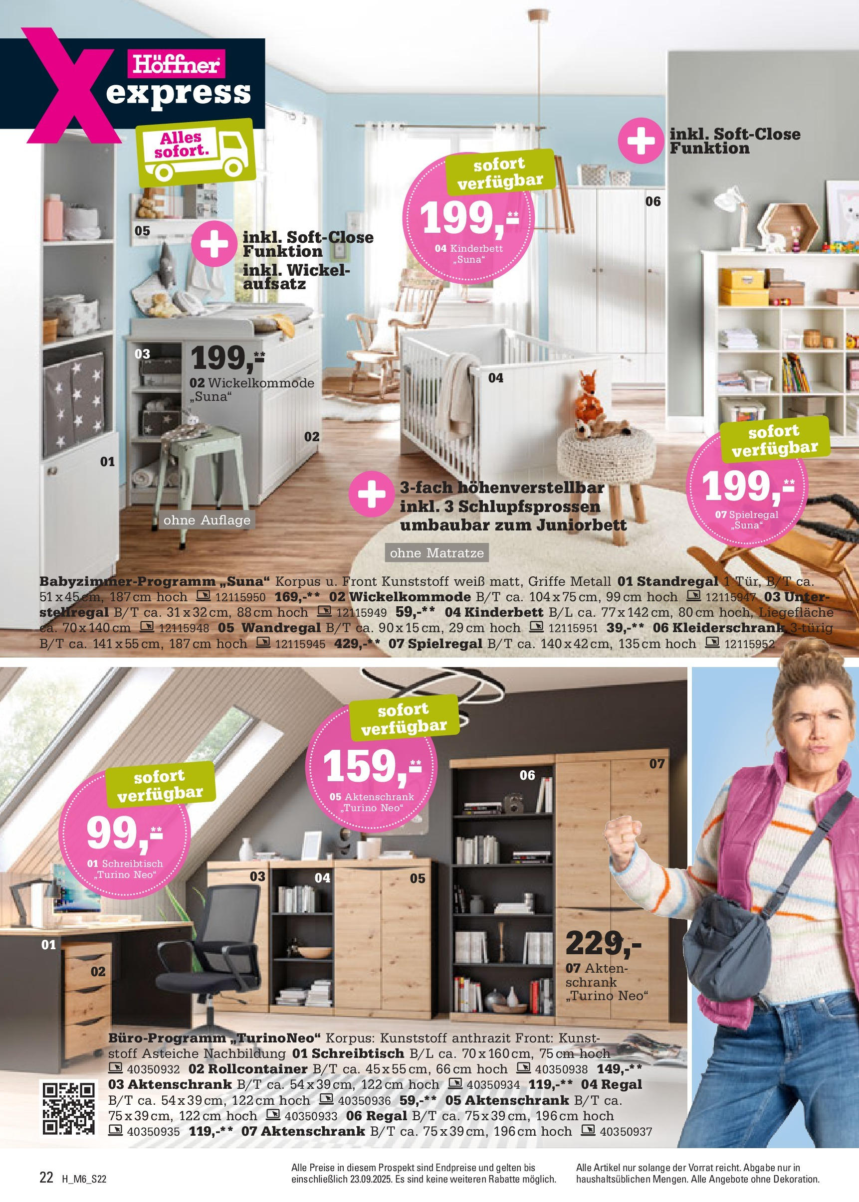 Höffner - Höffner: Möbelangebote (ab 09.09.2025) zum Blättern | Seite: 22 | Produkte: Wandregal, Matratze, Kleiderschrank, Regal