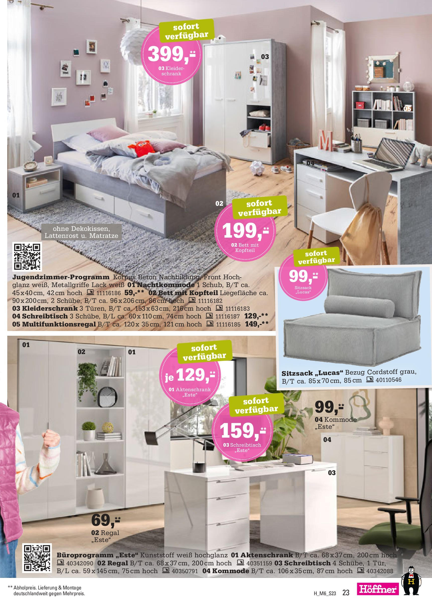 Höffner - Höffner: Möbelangebote (ab 09.09.2025) zum Blättern | Seite: 23 | Produkte: Kleiderschrank, Kommode, Regal, Schrank
