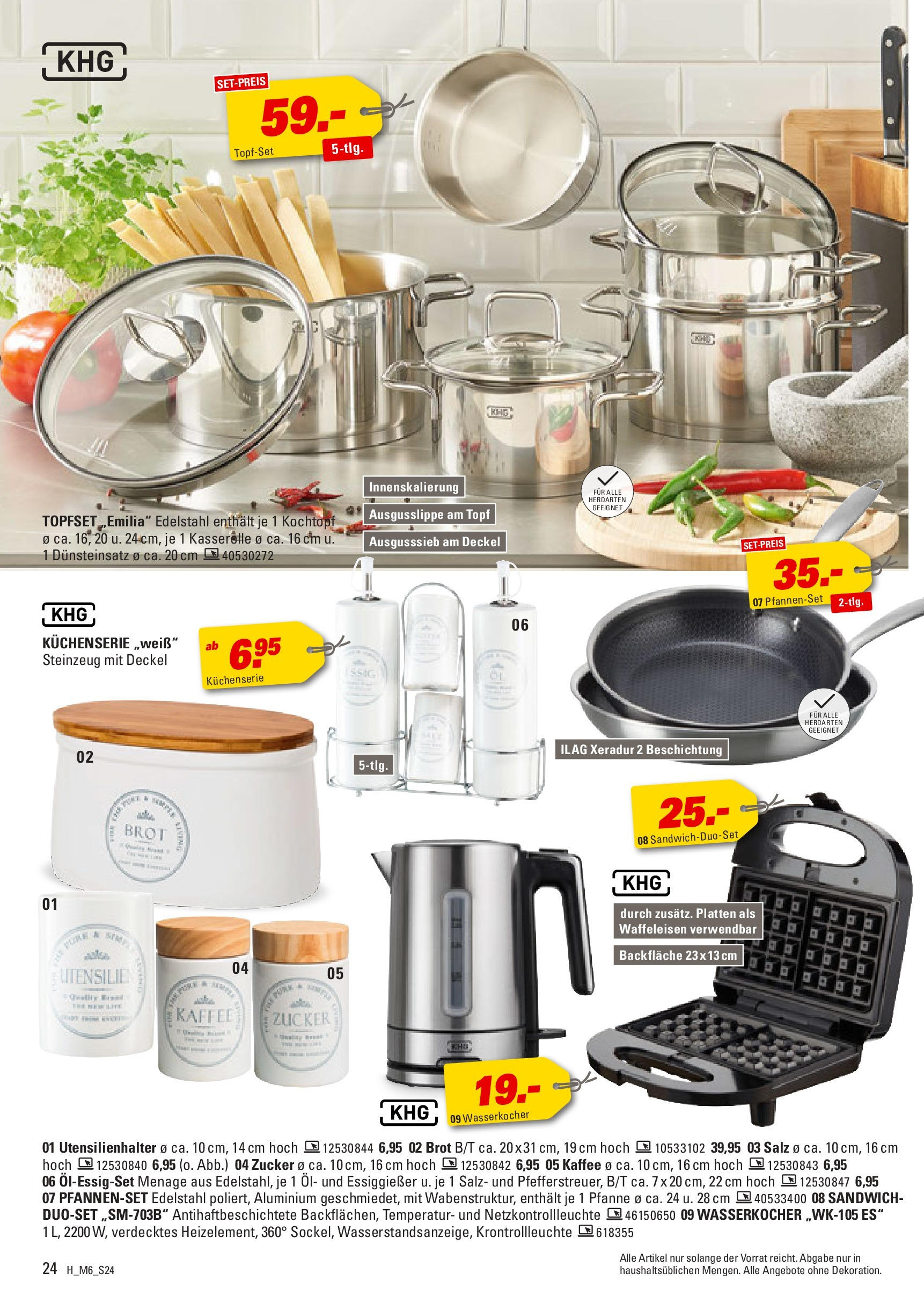 Höffner - Höffner: Möbelangebote (ab 09.09.2025) zum Blättern | Seite: 24 | Produkte: Wasserkocher, Öl, Kaffee, Brot