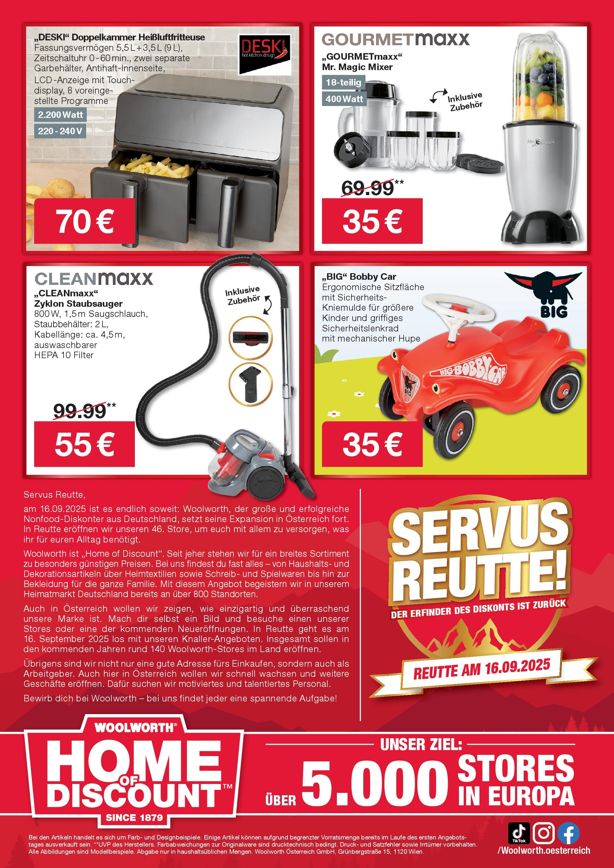 Woolworth Servus Reutte! von 10.09.2025 - Aktuelle Angebote | Seite: 8 | Produkte: Bekleidung, Staubsauger, Mixer