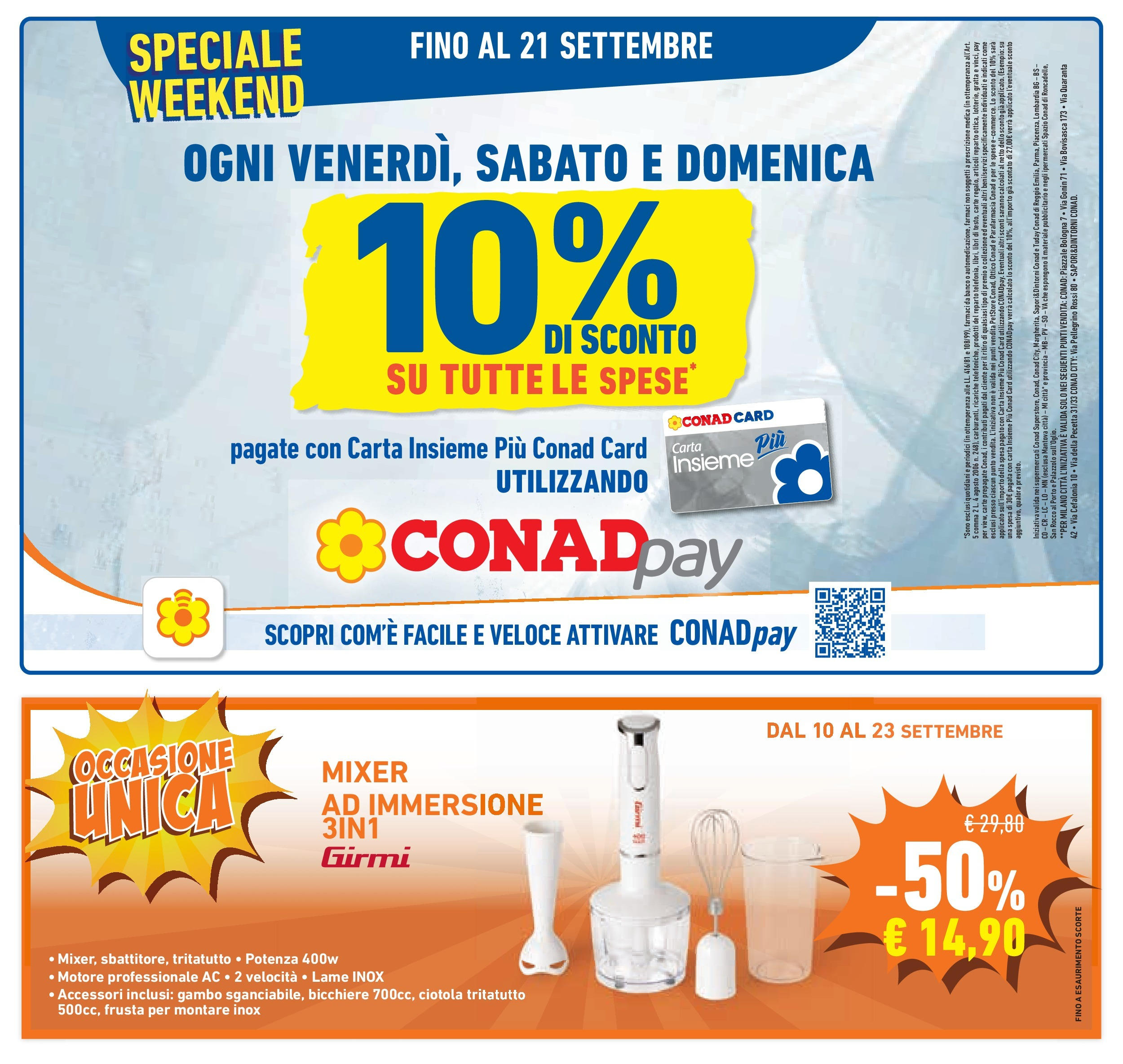 Volantino Conad dal 09/09/2025 β³ | Pagina: 34 | Prodotti: Tritatutto, Mixer, Ciotola Volantino Conad dal 09/09/2025 > Anteprima | Pagina: 34 | Prodotti: Tritatutto, Mixer, Ciotola