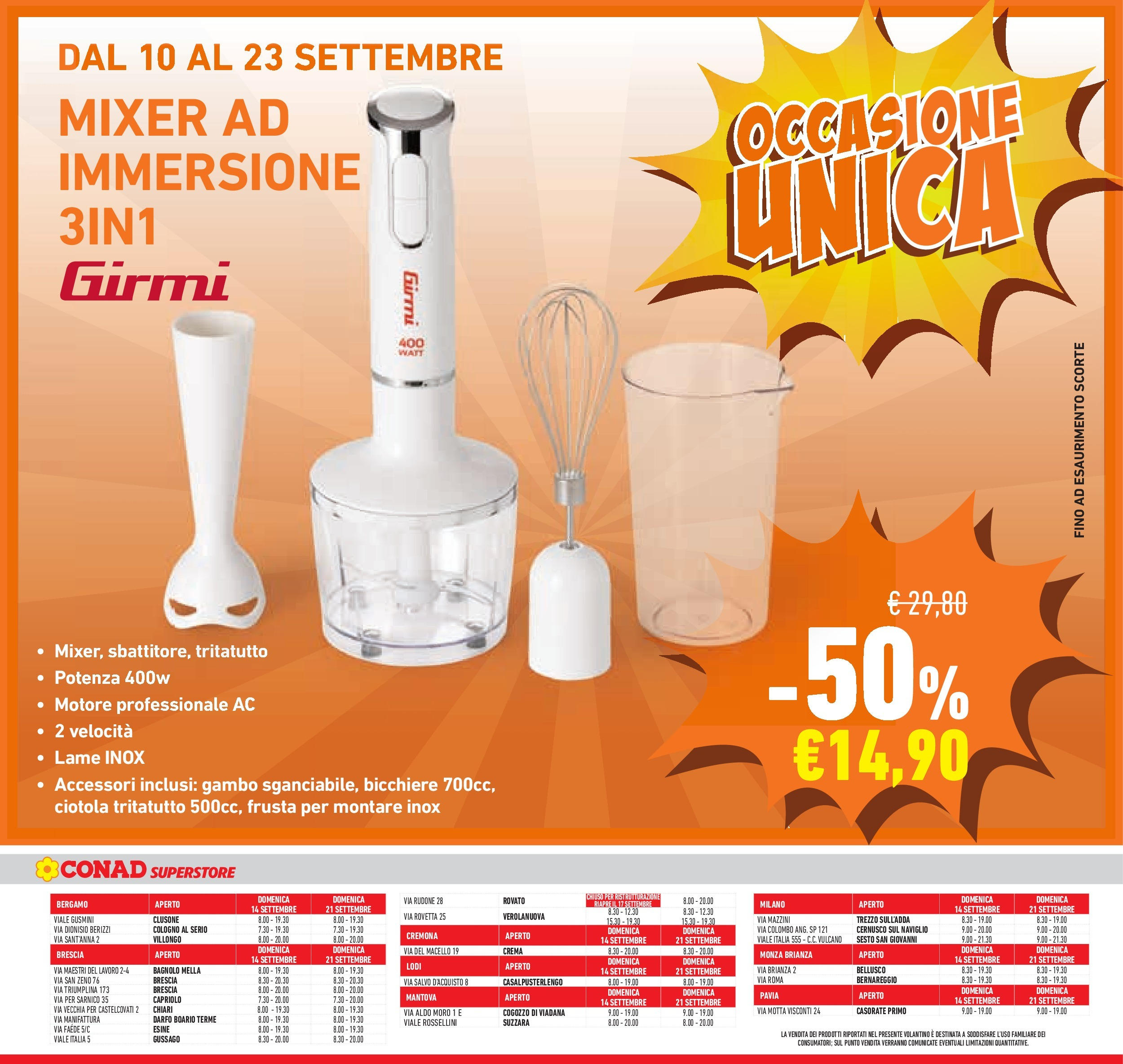 Volantino Conad dal 09/09/2025 β³ | Pagina: 44 | Prodotti: Crema, Tritatutto, Mixer, Ciotola Volantino Conad dal 09/09/2025 > Anteprima | Pagina: 44 | Prodotti: Crema, Tritatutto, Mixer, Ciotola
