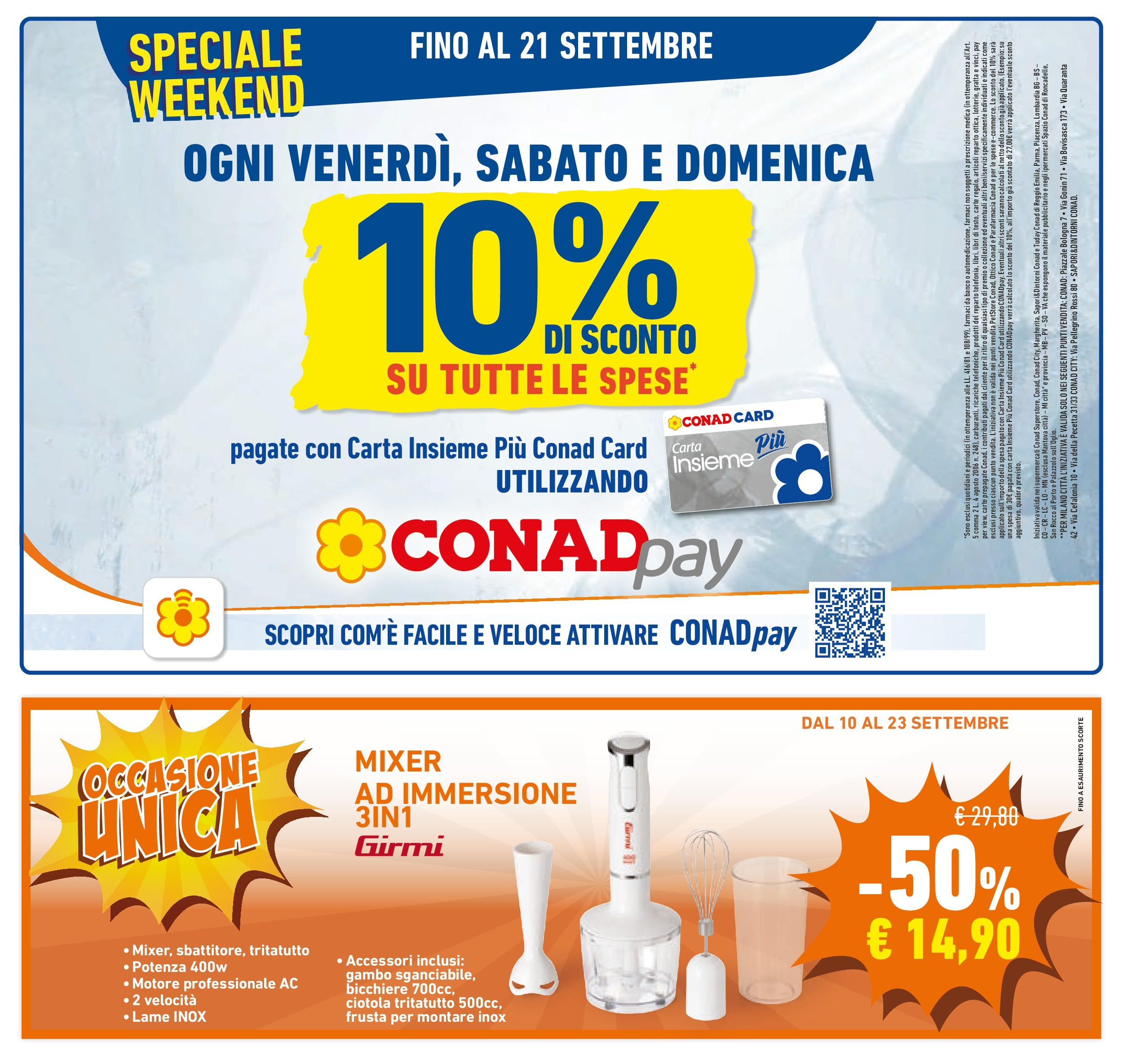 Volantino Conad dal 09/09/2025 โณ | Pagina: 30 | Prodotti: Tritatutto, Mixer, Ciotola Volantino Conad dal 09/09/2025 > Anteprima | Pagina: 30 | Prodotti: Tritatutto, Mixer, Ciotola