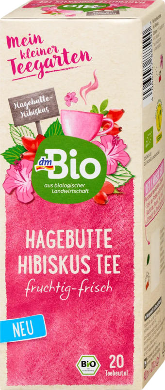 dmBio Früchtetee, Hagebutte Hibiskus (20 Beutel)