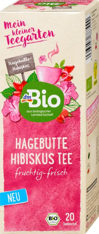 dmBio Früchtetee, Hagebutte Hibiskus (20 Beutel)