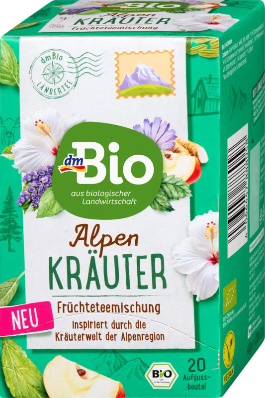 dmBio Kräutertee, Alpenkräuter (20 Beutel)