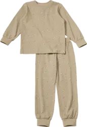 ALANA Schlafanzug mit Ripp-Struktur & Blumen-Muster, braun, Gr. 110/116