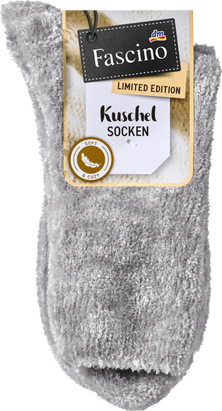 Fascino Kuschelsocken mit Chenille-Garn grau Gr. 35-38