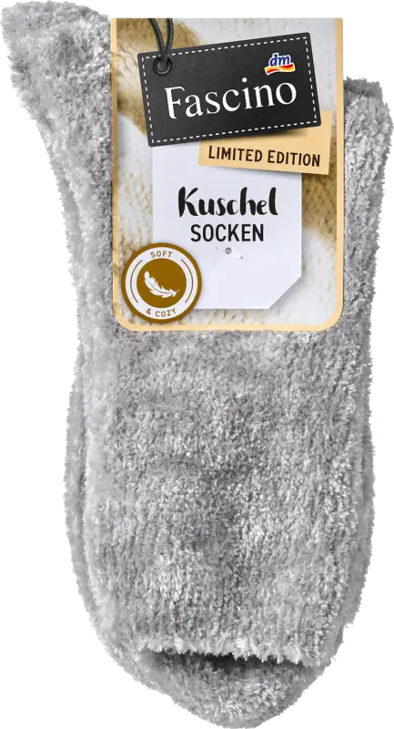 Fascino Kuschelsocken mit Chenille-Garn grau Gr. 39-42