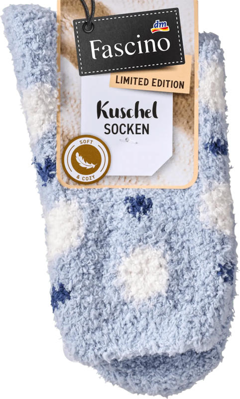Fascino Kuschelsocken mit Punkte-Muster blau Gr. 35-38