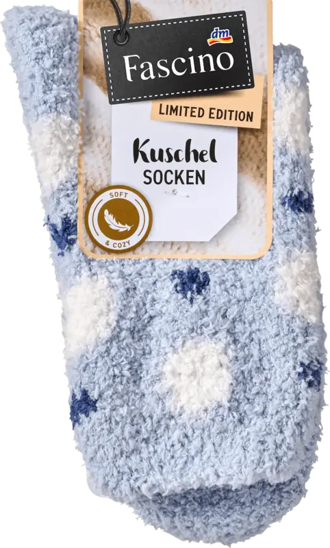 Fascino Kuschelsocken mit Punkte-Muster blau Gr. 39-42