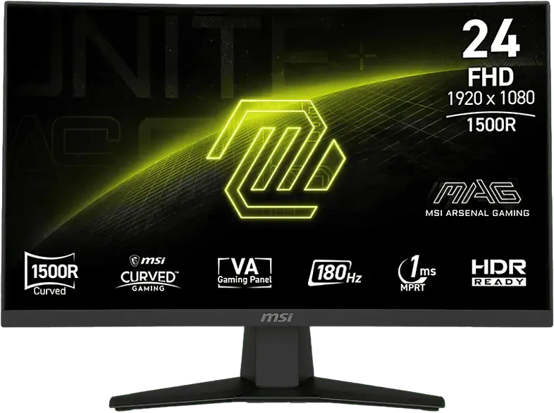 MSI MAG 244CDE 23,6 Zoll Curved Gaming Monitor, Full-HD, 1 ms Reaktionszeit, 180 Hz, Schwarz