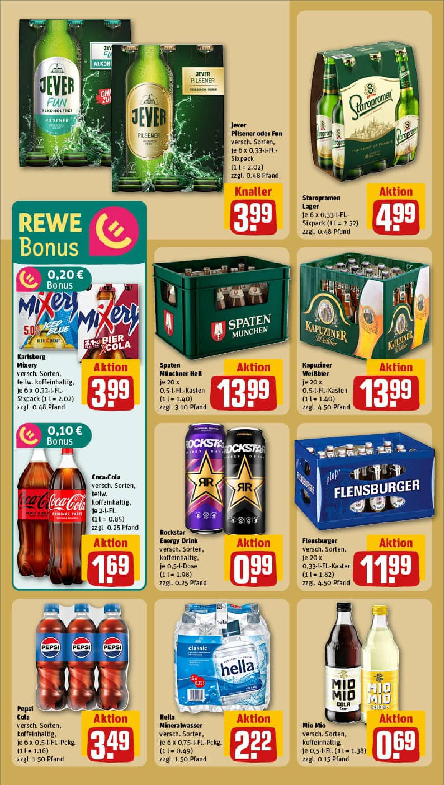 REWE Prospekt ab 14.09.2025 zum Blättern » Angebote | Seite: 20 | Produkte: Rockstar energy, Cola, Bier, Rockstar